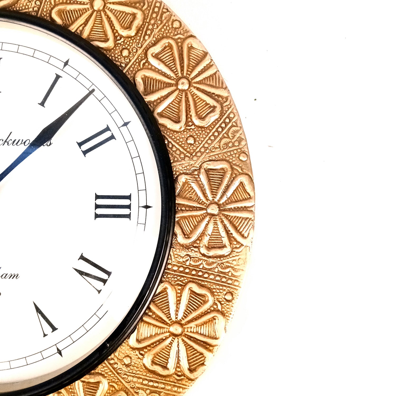 Wall Clock Vintage for Living Room | Wall Mount Clock With Antique Brass Work - For Home, Office, Bedroom, Hall Decoration | Festival Gifts & Wall Decor - 12 Inch - Apkamart