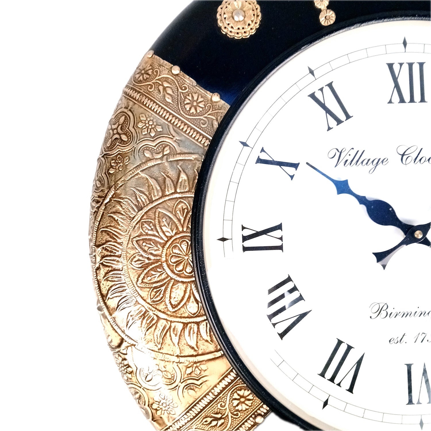 Wall Clock Wooden | Antique Clock With Premium Wood Finish & Brass Work - For Home, Living Room, Bedroom, Office & Hall Decoration | Wedding & Housewarming Gift - 18 Inch - Apkamart #Style_Design 1