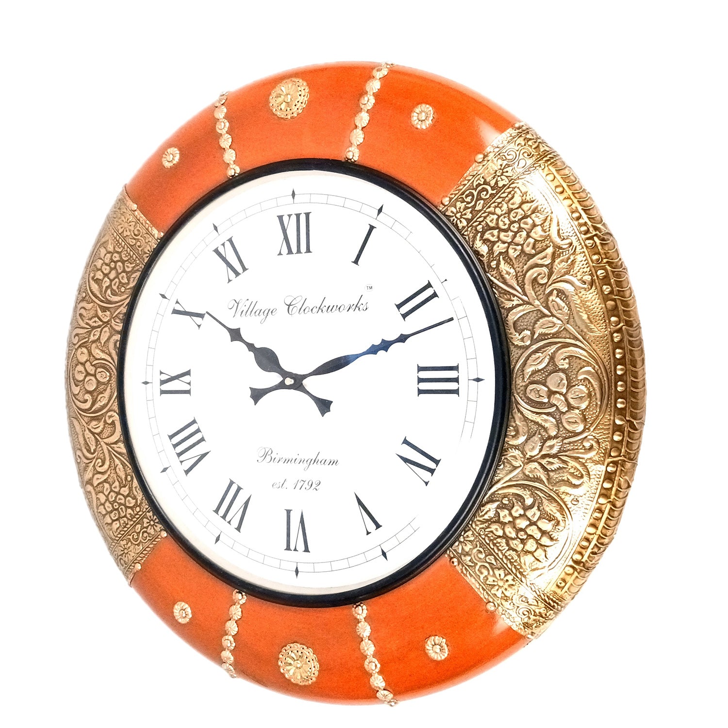 Wall Clock Vintage for Living Room | Wall Mount Clock With Antique Brass Work - For Home, Office, Bedroom, Hall Decoration | Festival Gifts & Wall Decor - 18 Inch - Apkamart #Style_Design 1