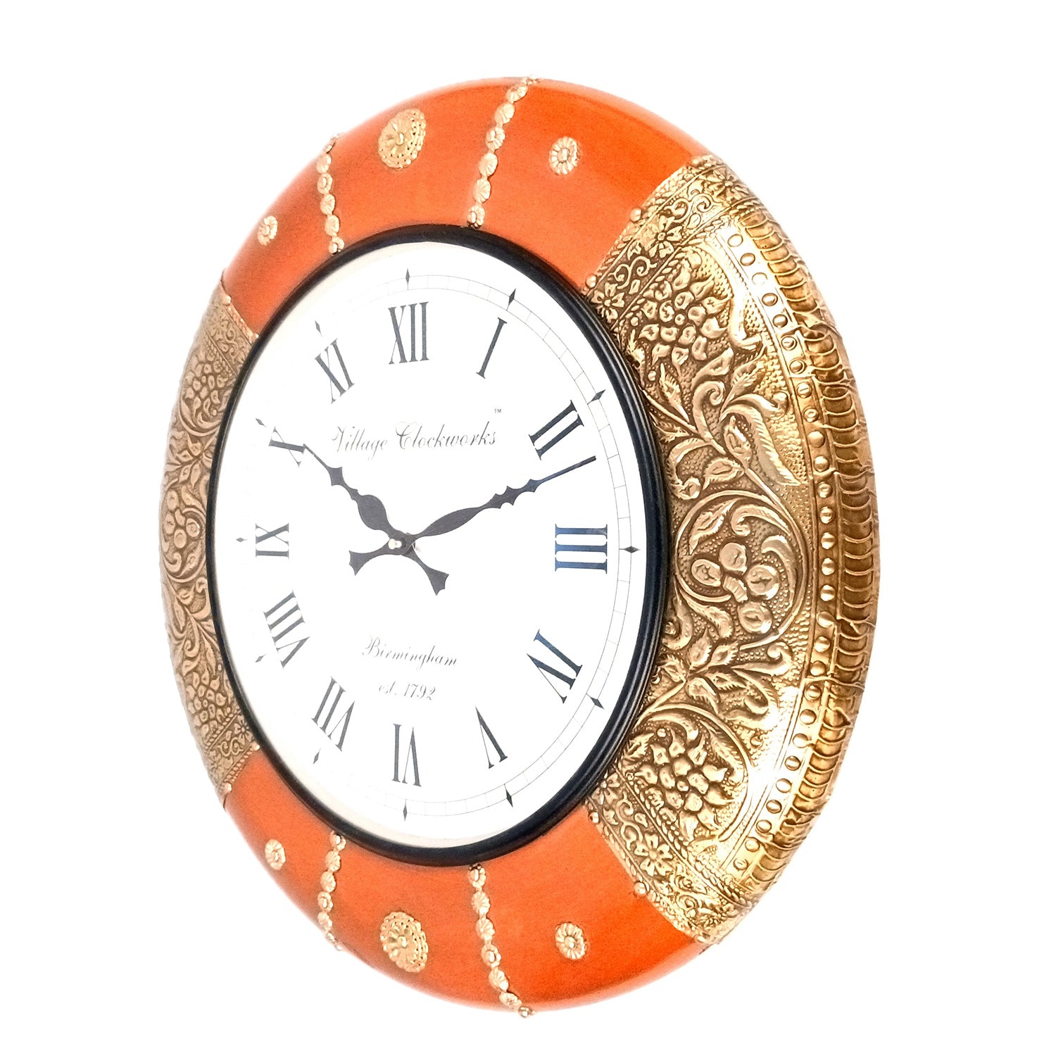 Wall Clock Vintage for Living Room | Wall Mount Clock With Antique Brass Work - For Home, Office, Bedroom, Hall Decoration | Festival Gifts & Wall Decor - 18 Inch - Apkamart #Style_Design 1