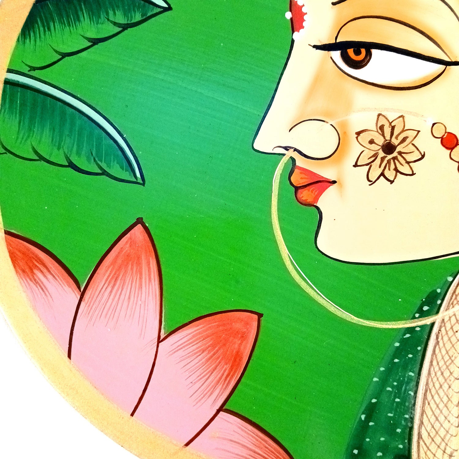 Wall Plate | Wooden Wall Hanging Plates - Bani Thani Lady Wall Art - For Home Decor, Living Room, Bedroom, Office | Gift for Wedding, Housewarming, Festivals - 10 Inch - Apkamart #Colour_Green