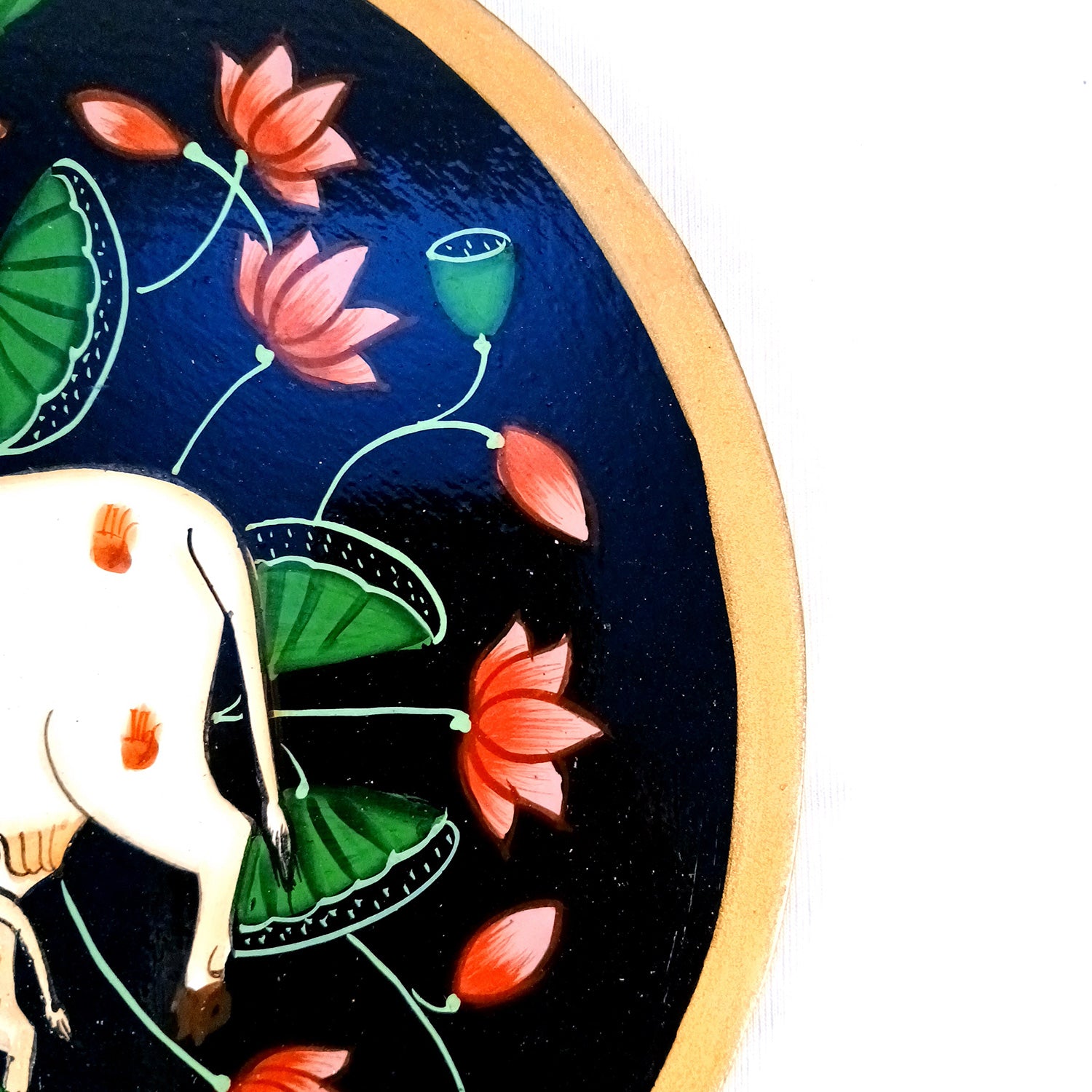 Wall Plate | Wooden Wall Hanging Plates - Pichwai Cow Wall Art - For Home Decor, Living Room, Bedroom, Office | Gift for Wedding, Housewarming & Festivals - 10 Inch - Apkamart #Colour_Black