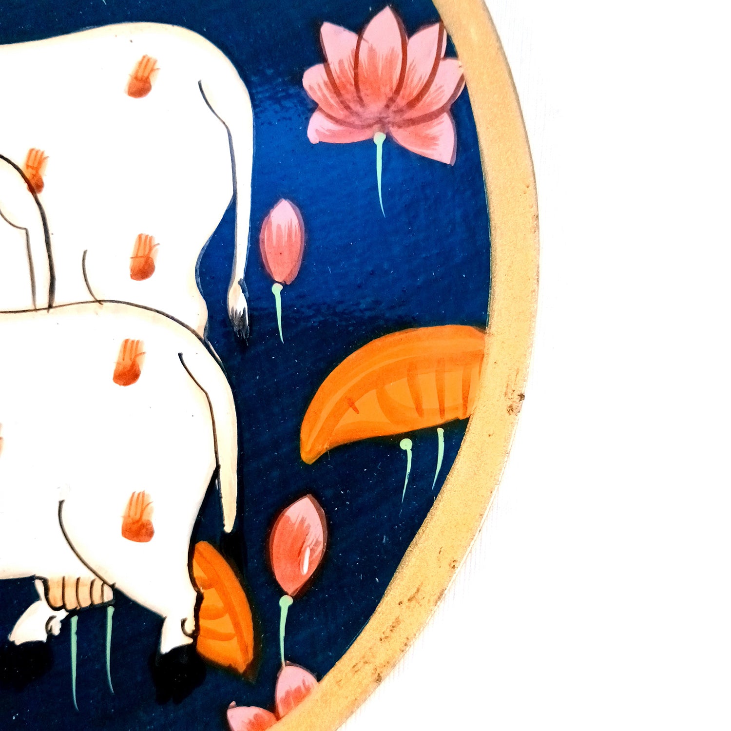 Wall Plate | Wooden Wall Hanging Plates - Pichwai Cow Wall Art - For Home Decor, Living Room, Bedroom | Gift for Wedding, Housewarming, Festivals - 10 Inch - Apkamart #Colour_Blue