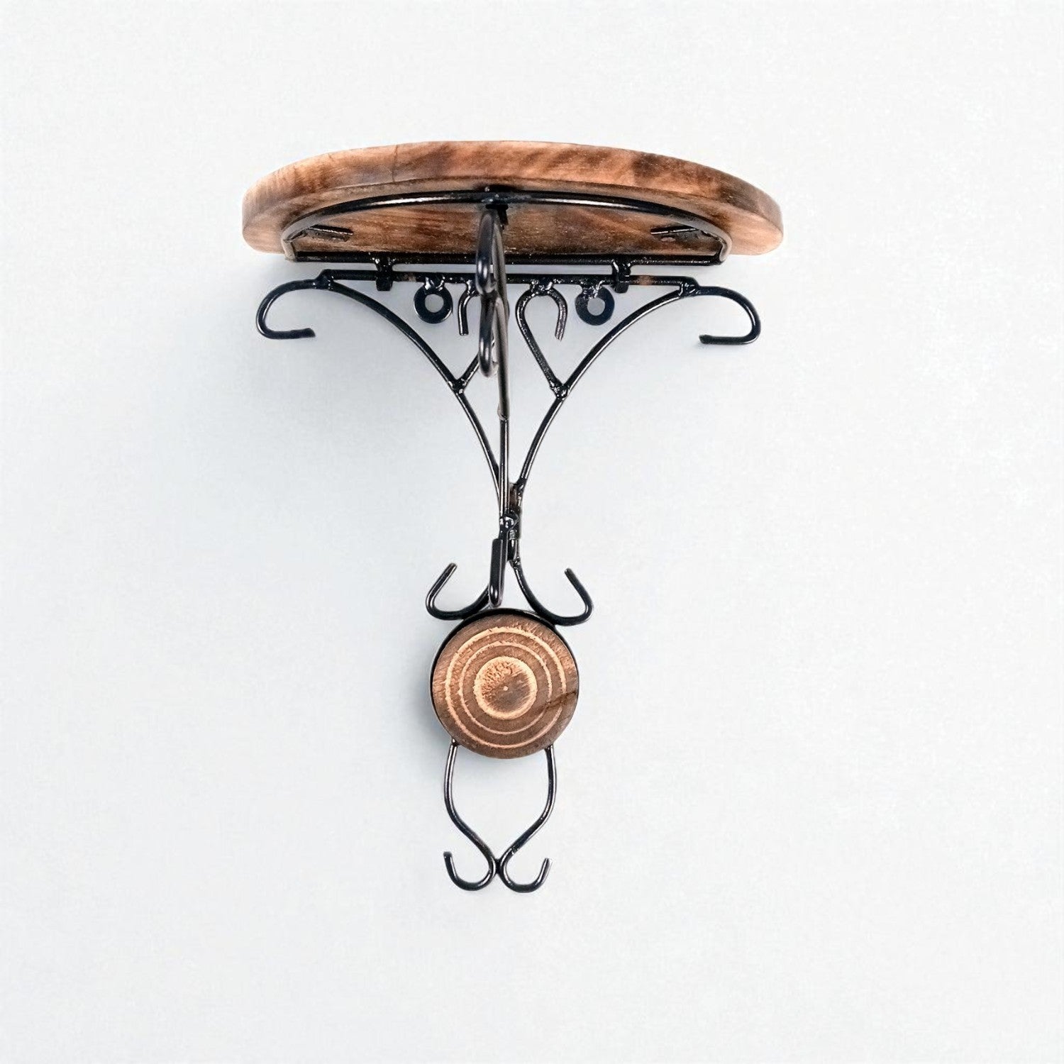 Wall Shelves Wooden Stand | Hanging Shelf In Wood For Keeping Showpieces, Small Plants | Floating Wall Brackets Stands - For Home, Living Room Decor & Gifts - 10 Inch - Apkamart