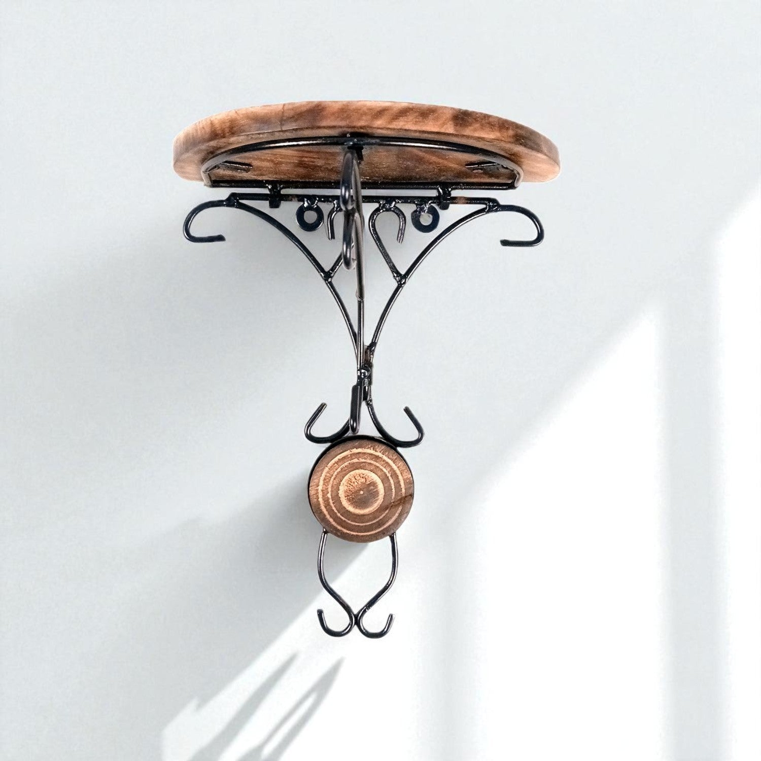 Wall Shelves Wooden Stand | Hanging Shelf In Wood For Keeping Showpieces, Small Plants | Floating Wall Brackets Stands - For Home, Living Room Decor & Gifts - 10 Inch - Apkamart