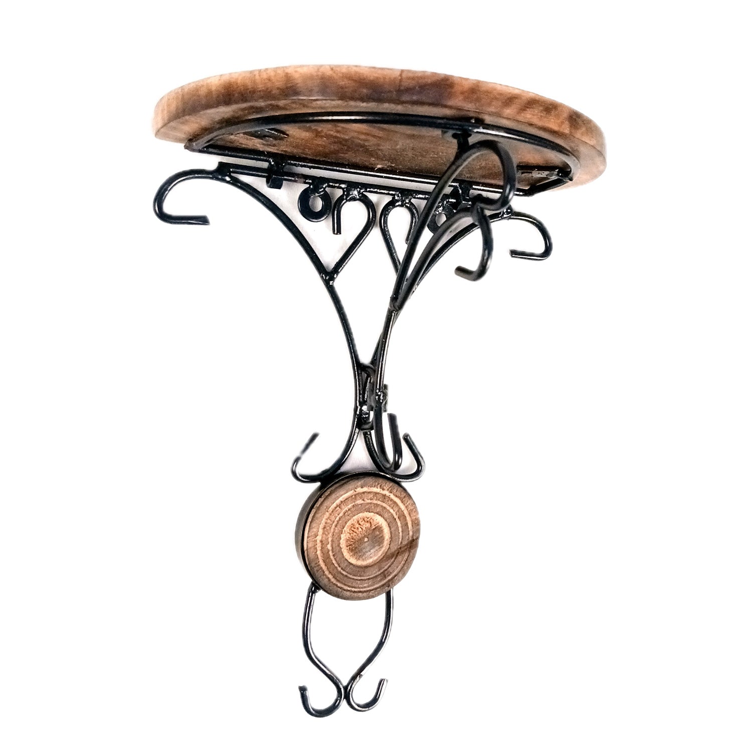 Wall Shelves Wooden Stand | Hanging Shelf In Wood For Keeping Showpieces, Small Plants | Floating Wall Brackets Stands - For Home, Living Room Decor & Gifts - 10 Inch - Apkamart