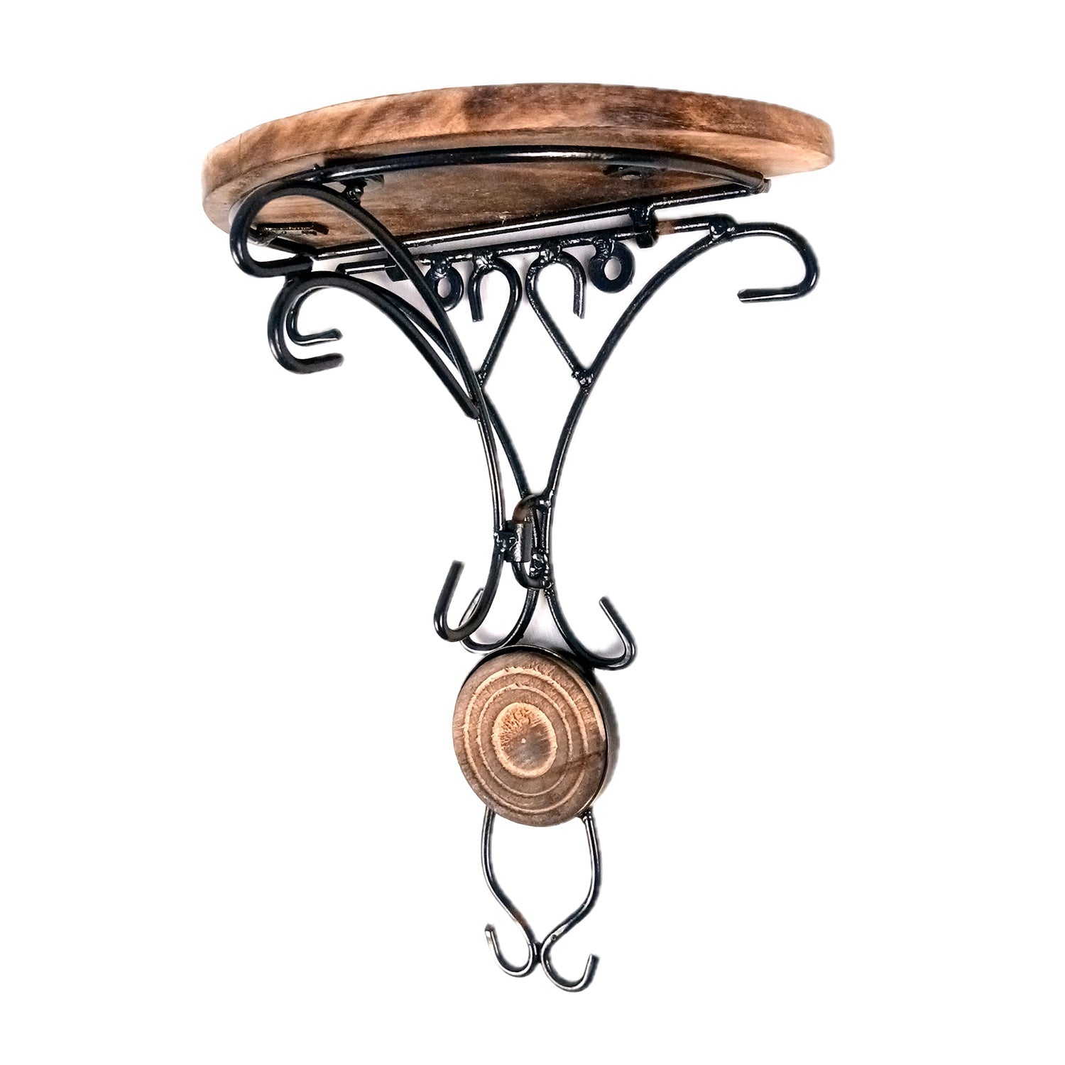 Wall Shelves Wooden Stand | Hanging Shelf In Wood For Keeping Showpieces, Small Plants | Floating Wall Brackets Stands - For Home, Living Room Decor & Gifts - 10 Inch - Apkamart