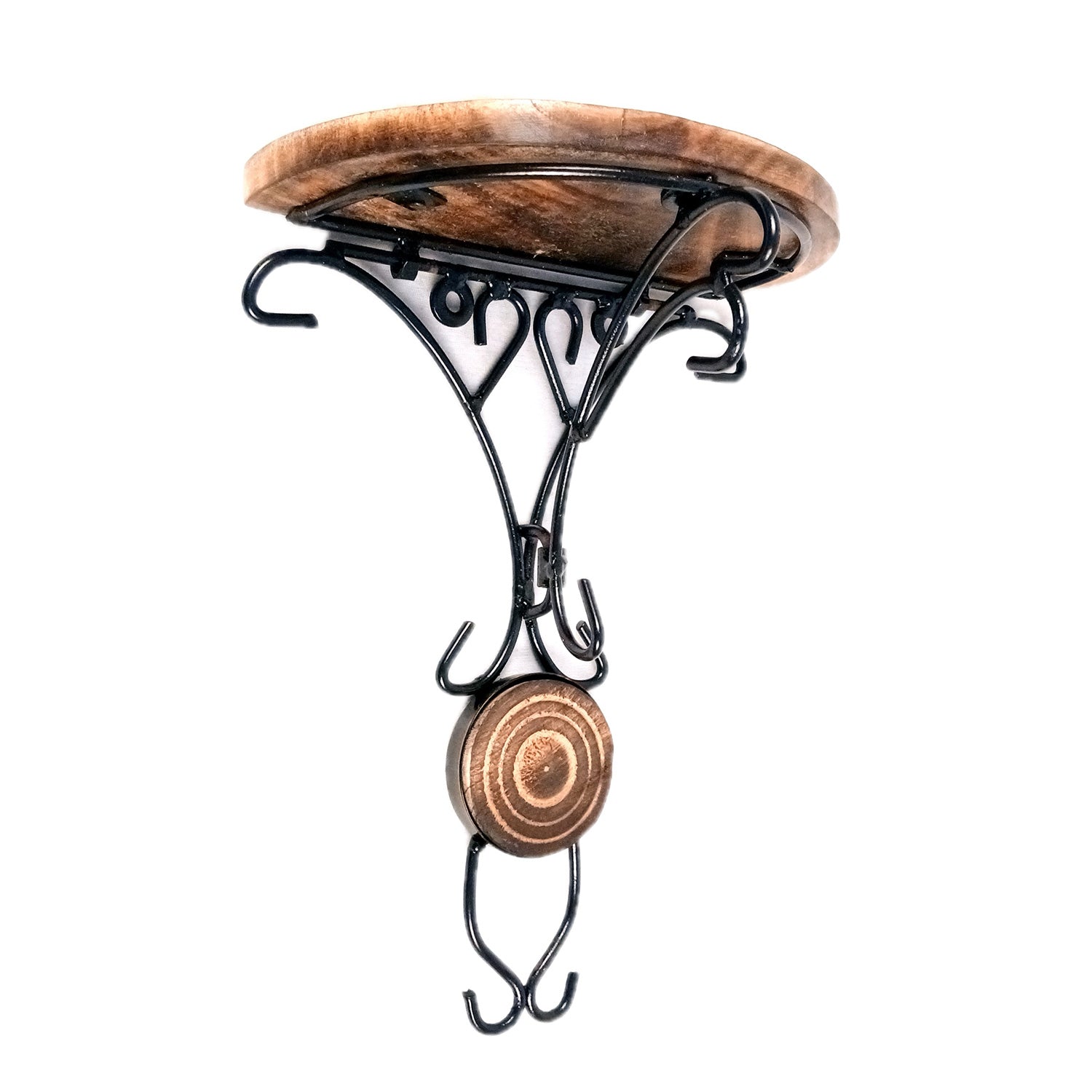 Wall Shelves Wooden Stand | Hanging Shelf In Wood For Keeping Showpieces, Small Plants | Floating Wall Brackets Stands - For Home, Living Room Decor & Gifts - 10 Inch - Apkamart