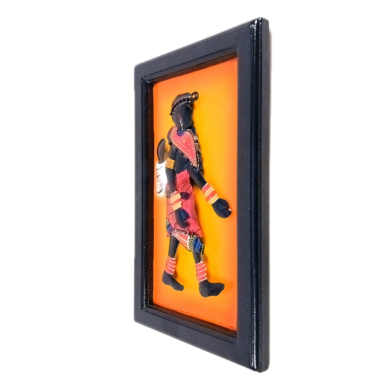 Tribal Women With Baby Wall Hanging | Wall Mount Showpiece | Metal Wall Art - For Home, Living Room, Bedroom, Drawing Room Decor & Gifts - 16 Inch - Apkamart #Style_Design 1