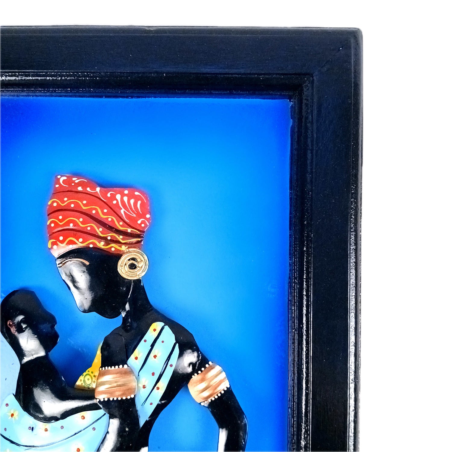 Tribal Women With Baby Wall Hanging | Wall Mount Showpiece | Metal Wall Art - For Home, Living Room, Bedroom, Drawing Room Decor & Gifts - 16 Inch - Apkamart #Style_Design 2