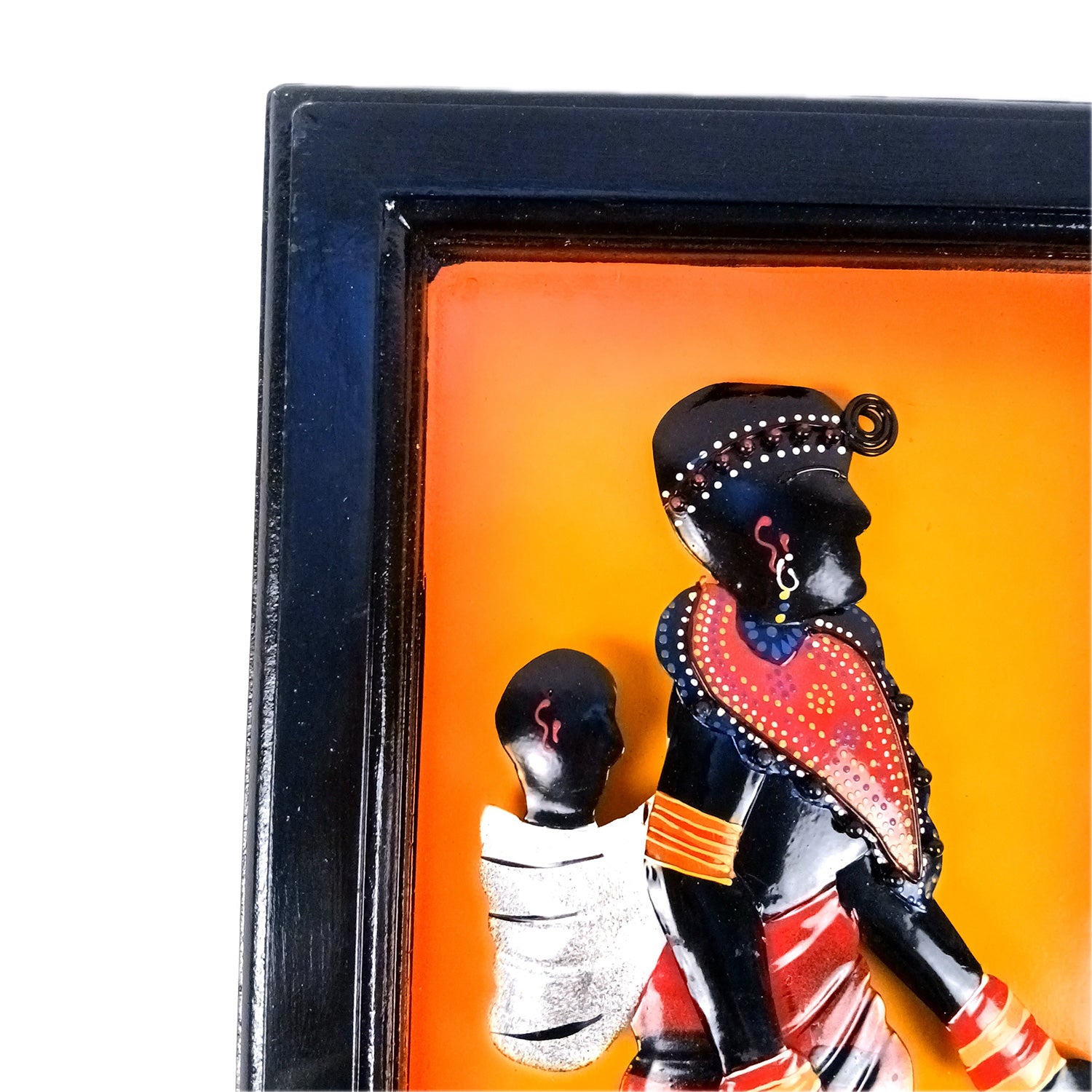 Tribal Women With Baby Wall Hanging | Wall Mount Showpiece | Metal Wall Art - For Home, Living Room, Bedroom, Drawing Room Decor & Gifts - 16 Inch - Apkamart #Style_Design 1