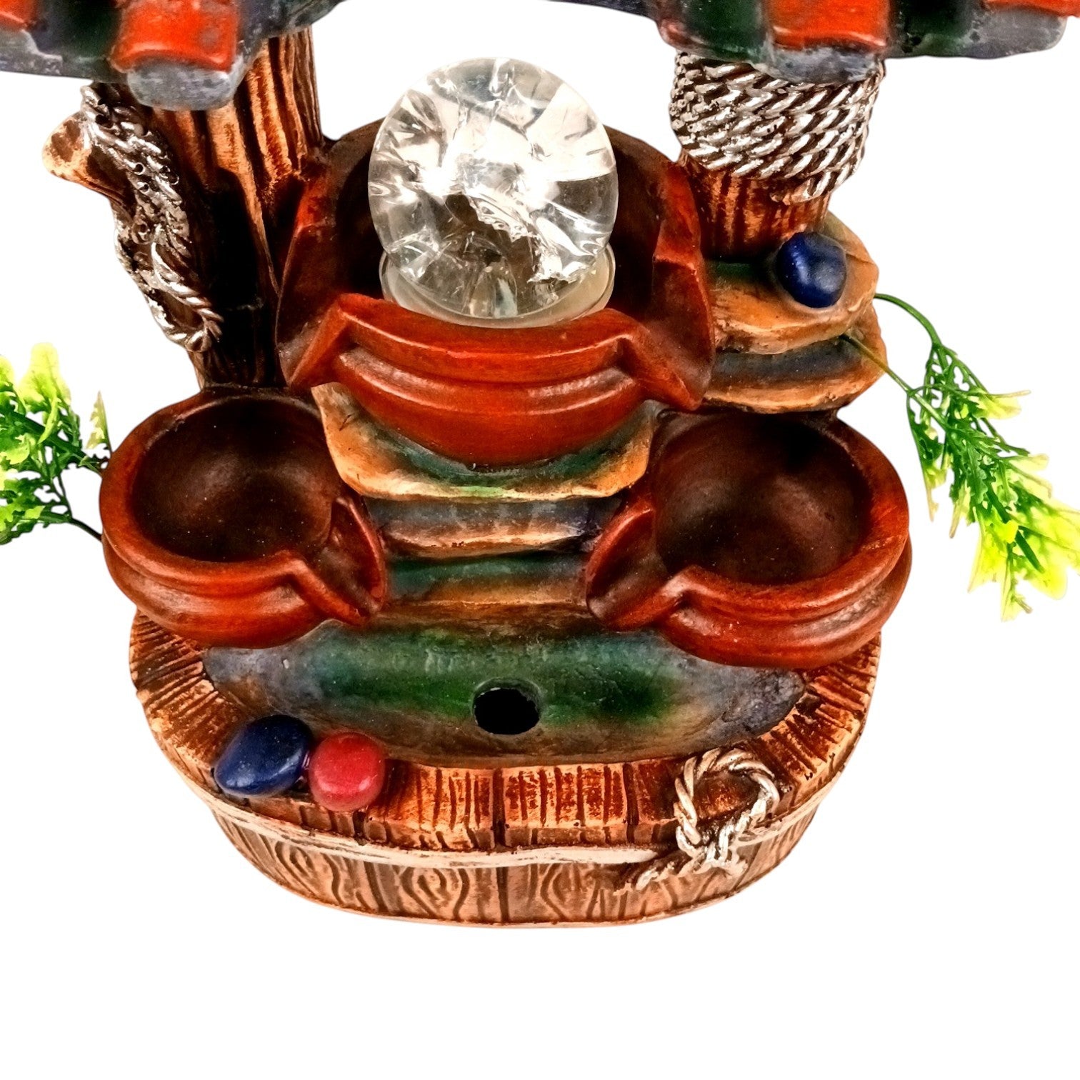 Table Water Fountain LED Lights Crystal Ball | Indoor Waterfall Showpiece - 10 Inch - Apkamart