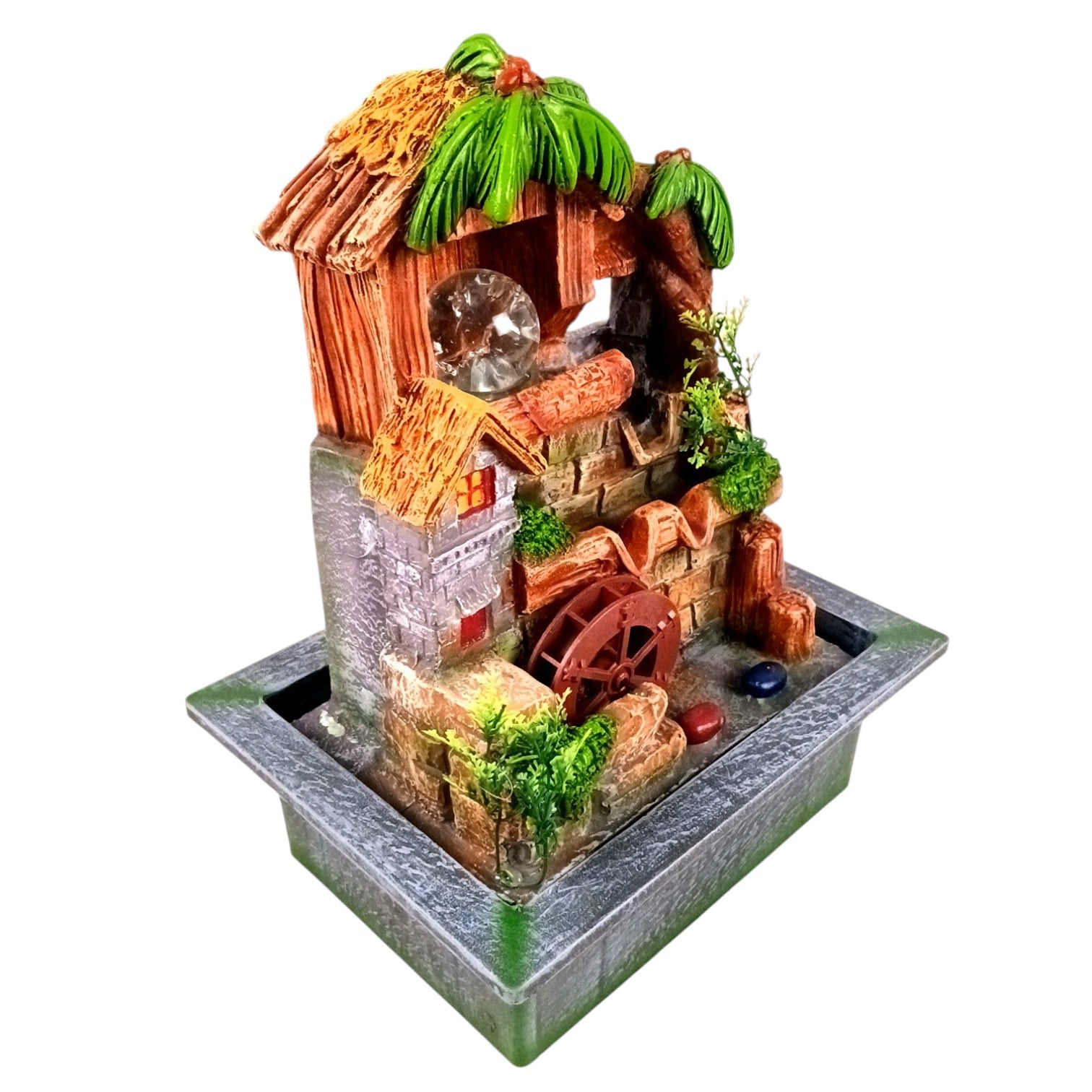 3 Step Water Fountain LED - Meditating Indoor Vastu - 15 Inch - Apkamart