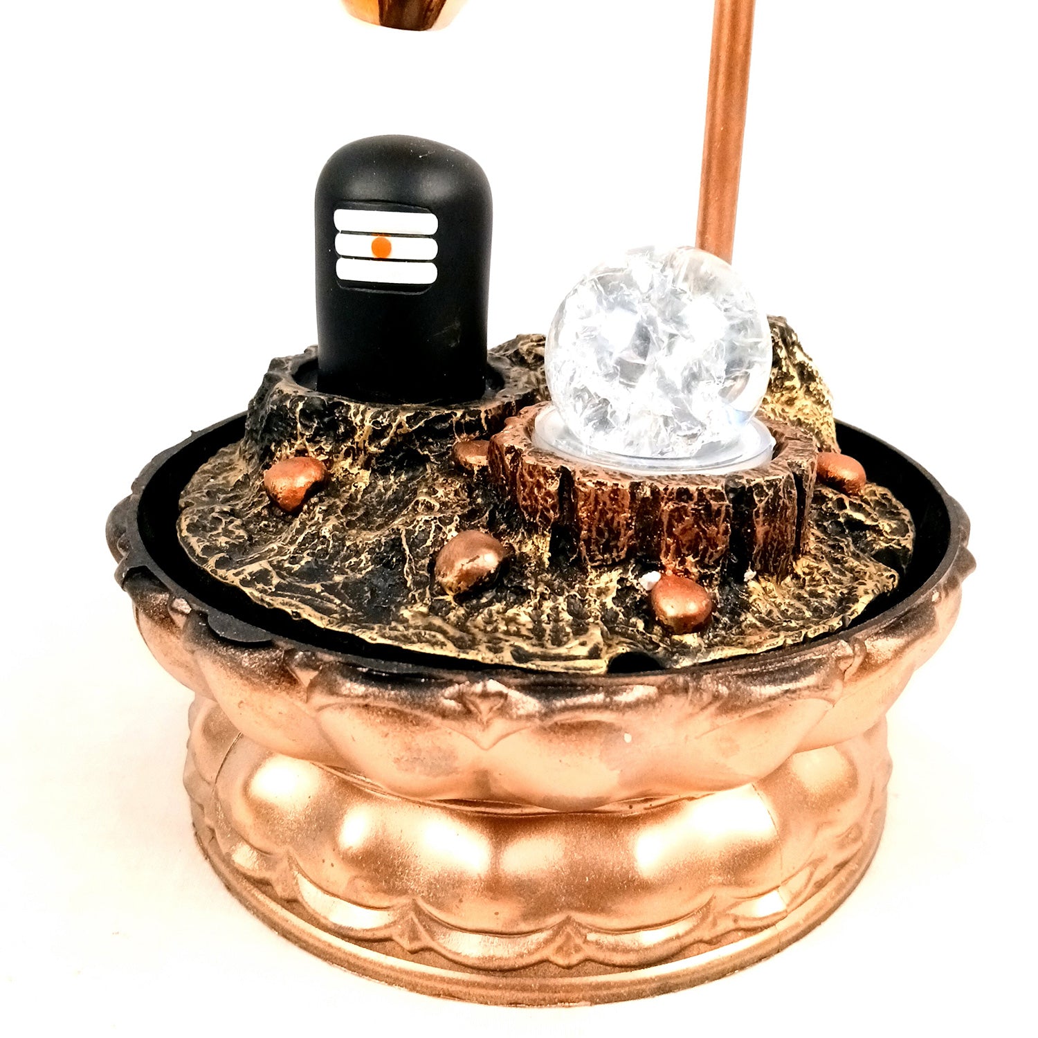 Table Water Fountains with LED Lights | Shiv Parvati Statue with Water Fountain - For Tabletop, Living Room, Garden & Home Decoration - 14 Inch - Apkamart #Style_Design 1