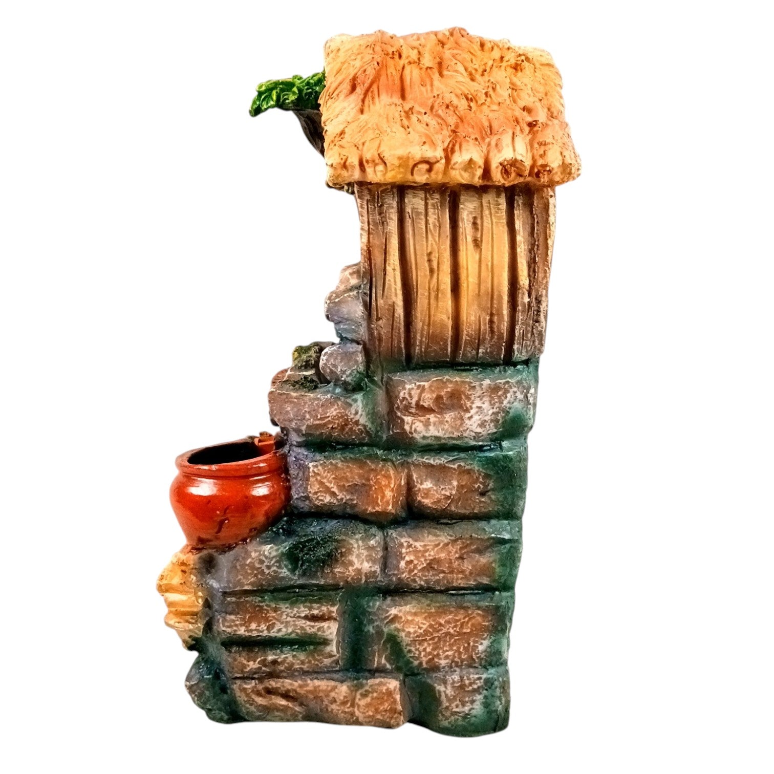 Table Top Water Fountain | Indoor Fountains with LED Lights - 3 Steps Waterfall - For Vastu, Table, Office, Living Room, Home Decor & Gifts - 13 Inch - Apkamart