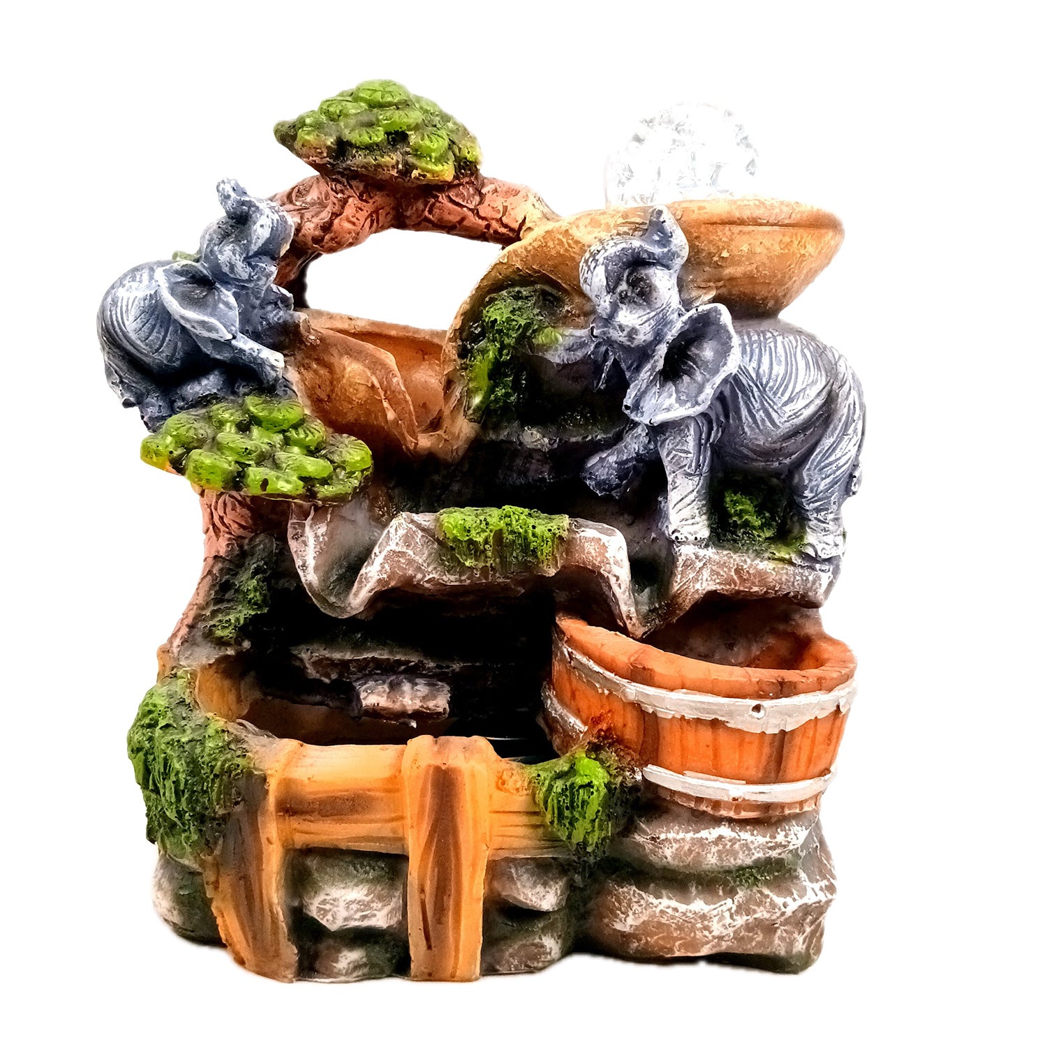 Table Water Fountain | Indoor Fountains with LED Lights Waterfall - For Vastu, Table, Office, Living Room, Home Decor & Gifts | Wedding & House Warming Gift - 10 Inch - Apkamart #Style_Design 1