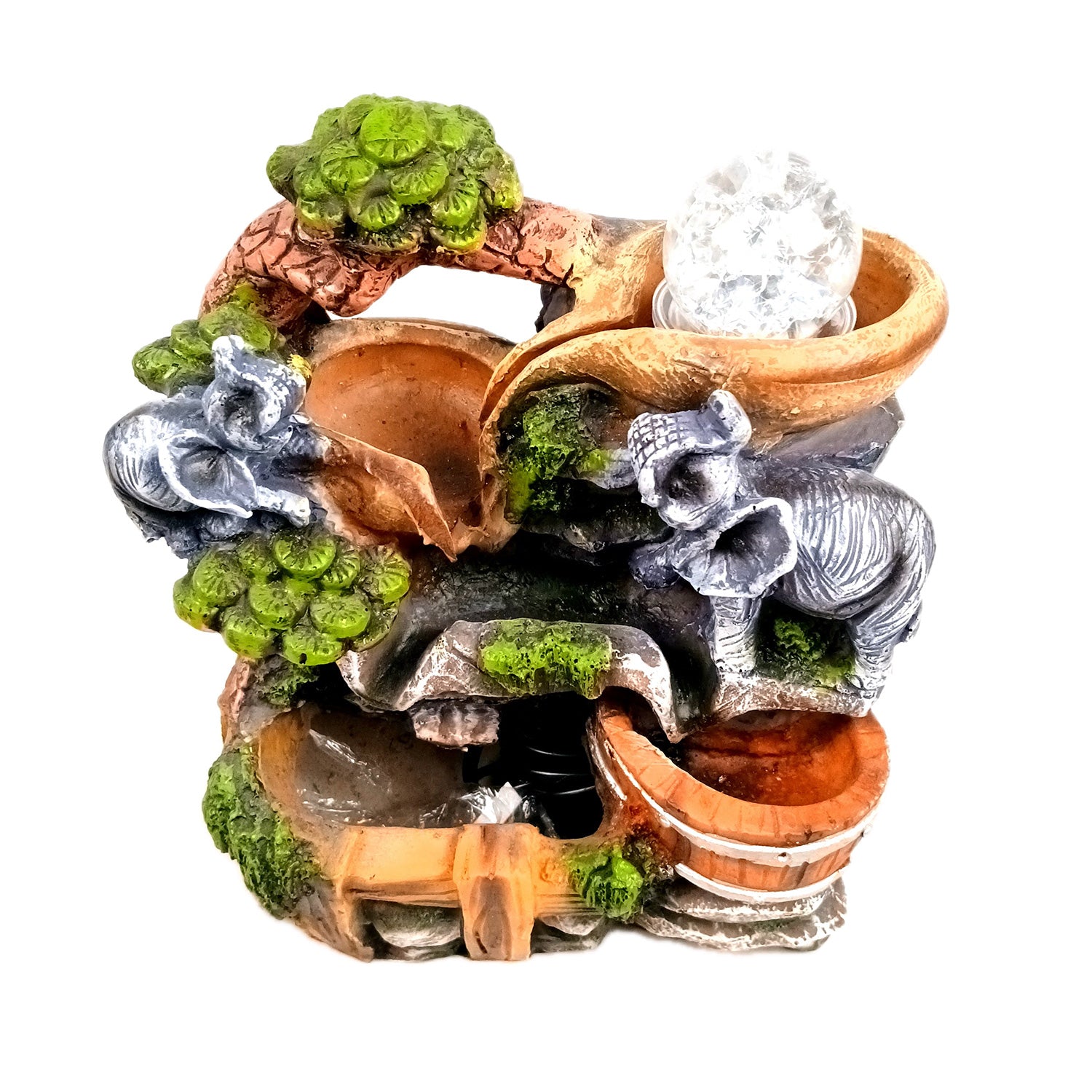 Table Water Fountain | Indoor Fountains with LED Lights Waterfall - For Vastu, Table, Office, Living Room, Home Decor & Gifts | Wedding & House Warming Gift - 10 Inch - Apkamart #Style_Design 1