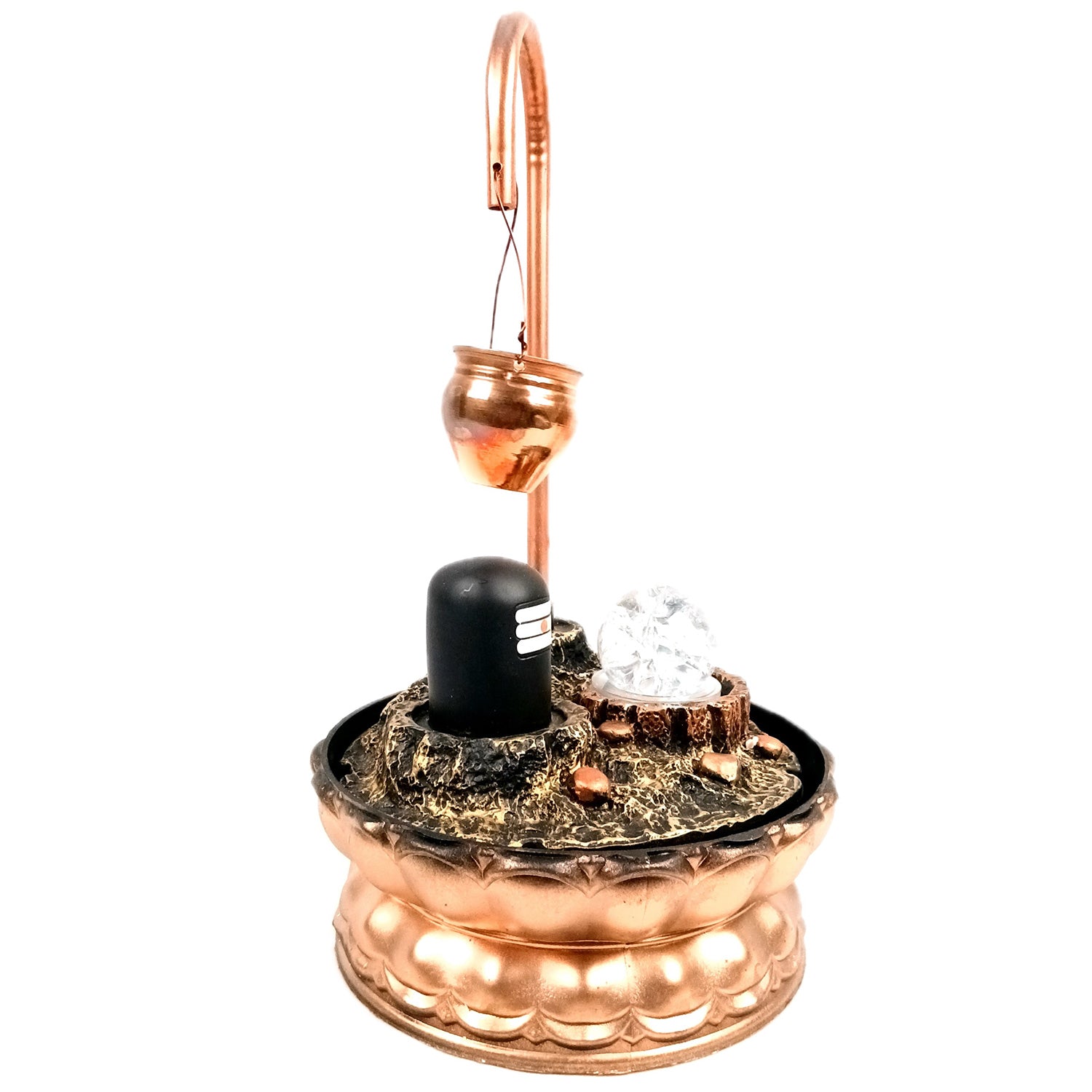 Table Water Fountains with LED Lights | Shiv Parvati Statue with Water Fountain - For Tabletop, Living Room, Garden & Home Decoration - 14 Inch - Apkamart #Style_Design 1