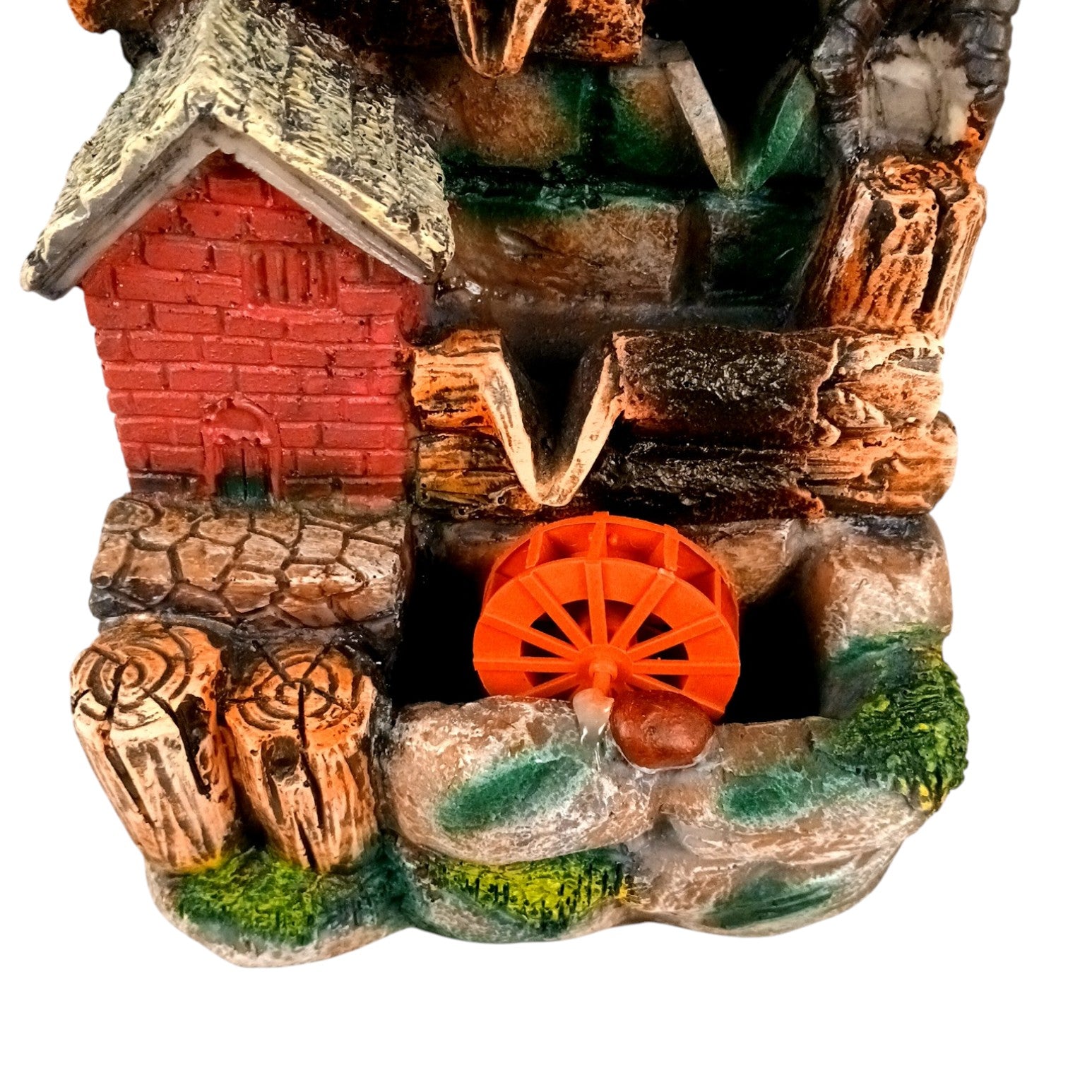 Table Top Water Fountain | Indoor Fountains with LED Lights - 3 Steps Hut Shape Waterfall - For Vastu, Table, Office, Home - Housewarming And Anniversary Gift - 13 Inch - Apkamart