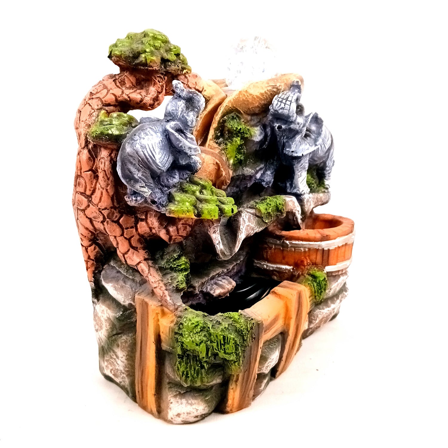 Table Water Fountain | Indoor Fountains with LED Lights Waterfall - For Vastu, Table, Office, Living Room, Home Decor & Gifts | Wedding & House Warming Gift - 10 Inch - Apkamart #Style_Design 1