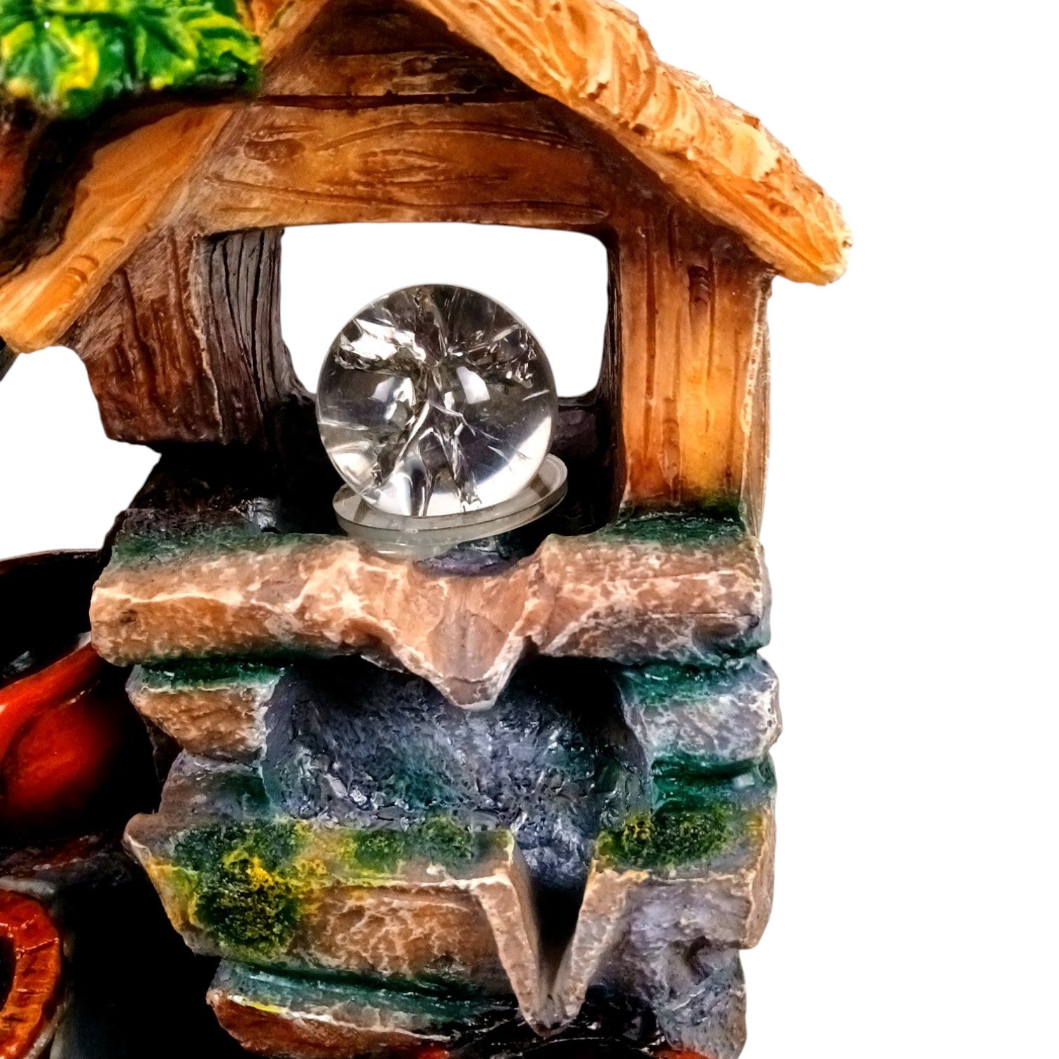 Table Top Water Fountain | Indoor Fountains with LED Lights - 3 Steps Waterfall - For Vastu, Table, Office, Living Room, Home Decor & Gifts - 13 Inch - Apkamart