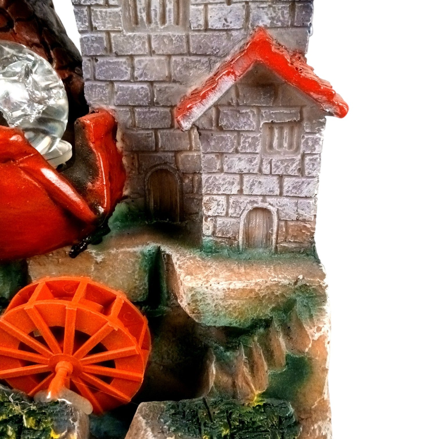 Table Top Water Fountain | Indoor Fountains with LED Lights - 3 Steps Hut Shape Waterfall - For Vastu, Table, Office, Living Room, Home Decor & Gifts - 13 Inch - Apkamart