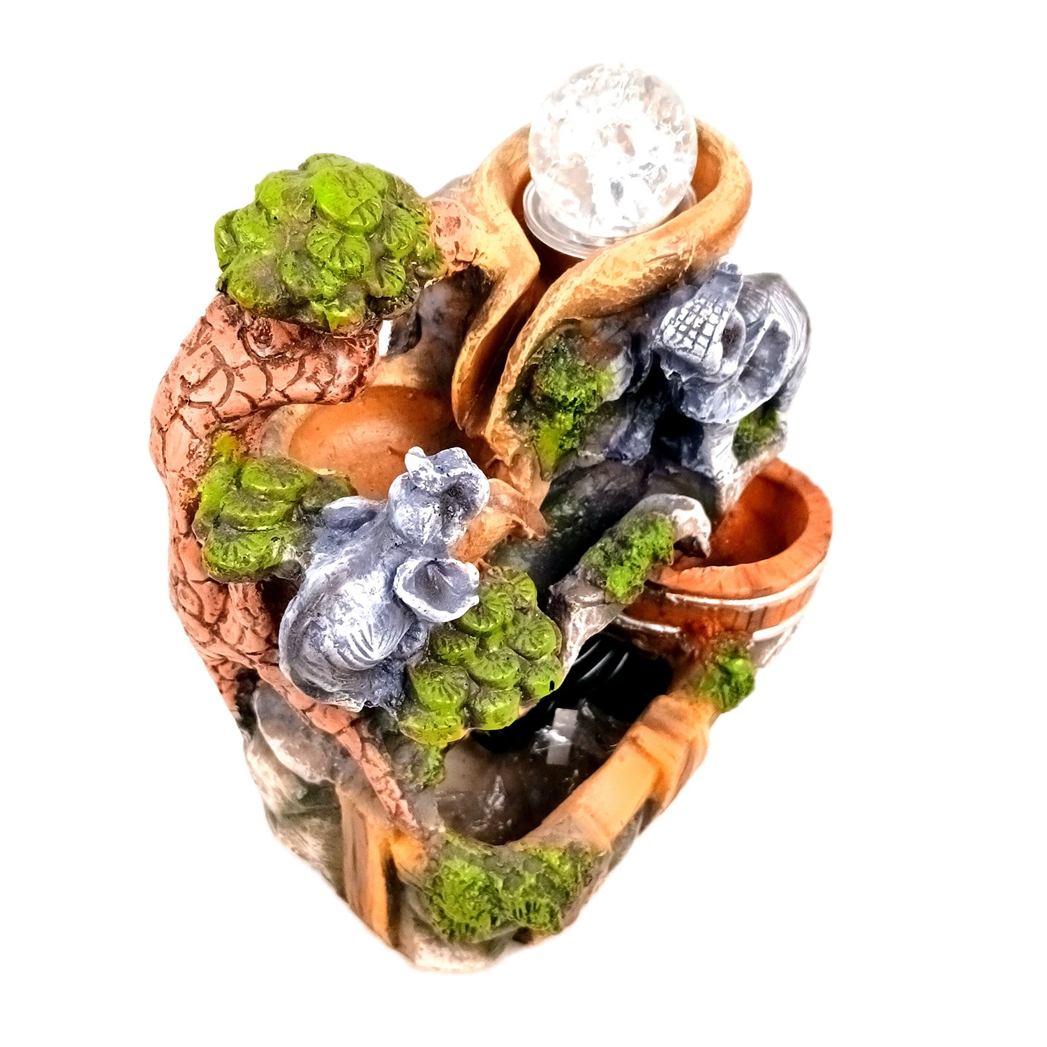 Table Water Fountain | Indoor Fountains with LED Lights Waterfall - For Vastu, Table, Office, Living Room, Home Decor & Gifts | Wedding & House Warming Gift - 10 Inch - Apkamart #Style_Design 1