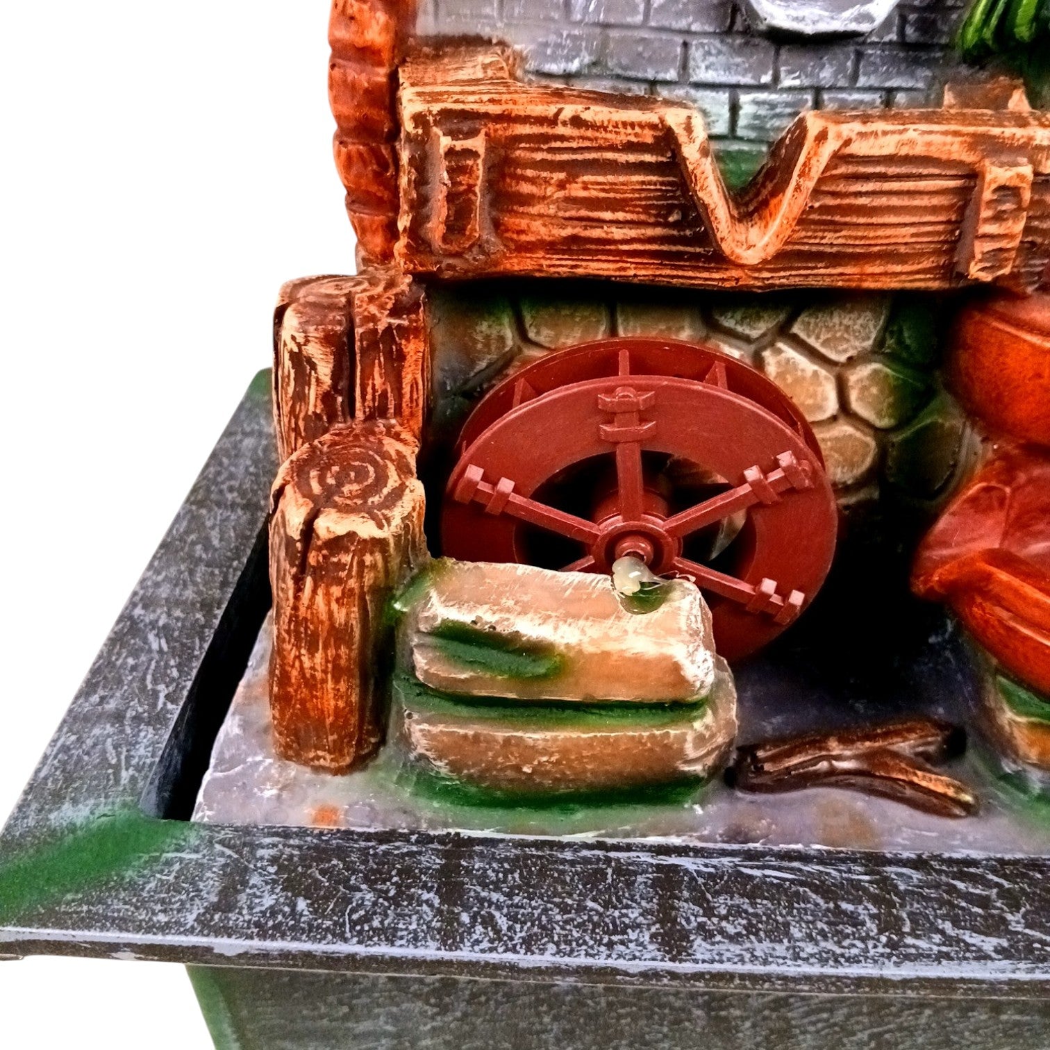 Indoor Water Fountain with LED Lights 3 Step Waterfall Cum Showpiece - For Vastu, Table, Office, Living Room, Home Decor & Gifts | Wedding & House Warming Gift - 14 Inch - Apkamart