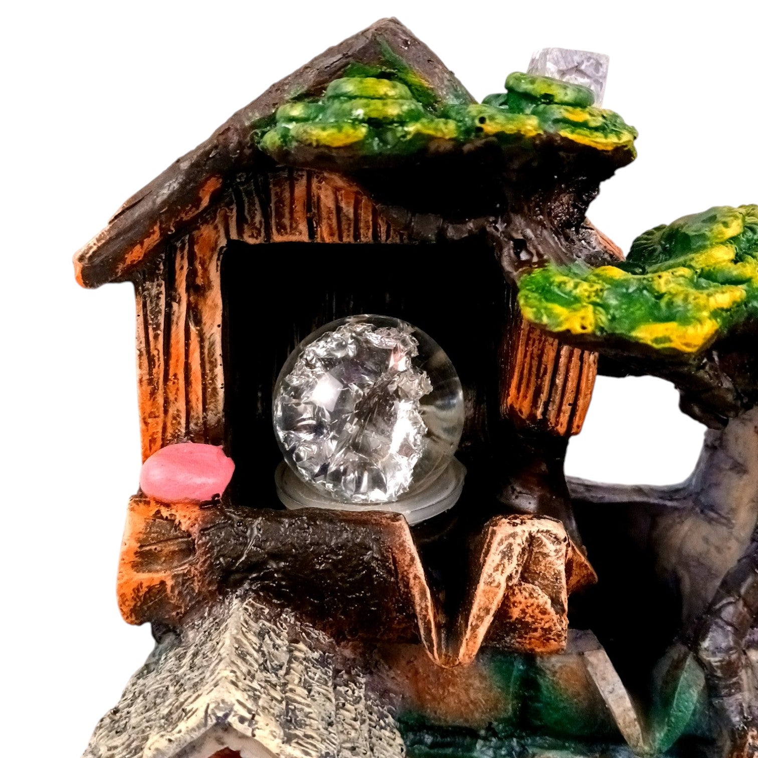 Table Top Water Fountain | Indoor Fountains with LED Lights - 3 Steps Hut Shape Waterfall - For Vastu, Table, Office, Home - Housewarming And Anniversary Gift - 13 Inch - Apkamart