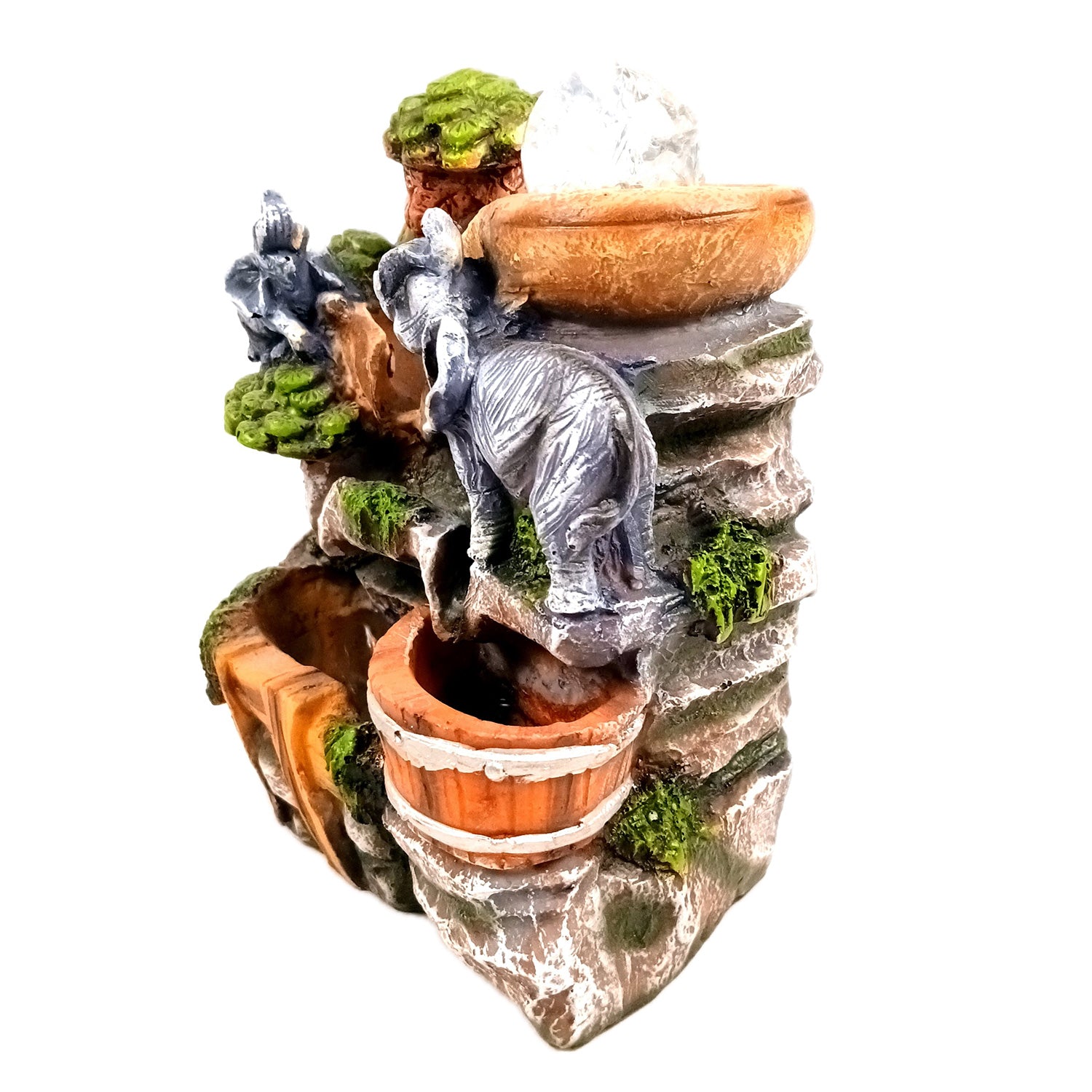 Table Water Fountain | Indoor Fountains with LED Lights Waterfall - For Vastu, Table, Office, Living Room, Home Decor & Gifts | Wedding & House Warming Gift - 10 Inch - Apkamart #Style_Design 1