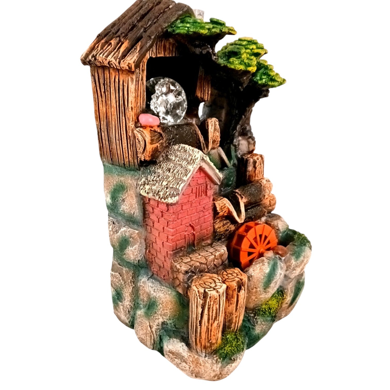 Table Top Water Fountain | Indoor Fountains with LED Lights - 3 Steps Hut Shape Waterfall - For Vastu, Table, Office, Home - Housewarming And Anniversary Gift - 13 Inch - Apkamart