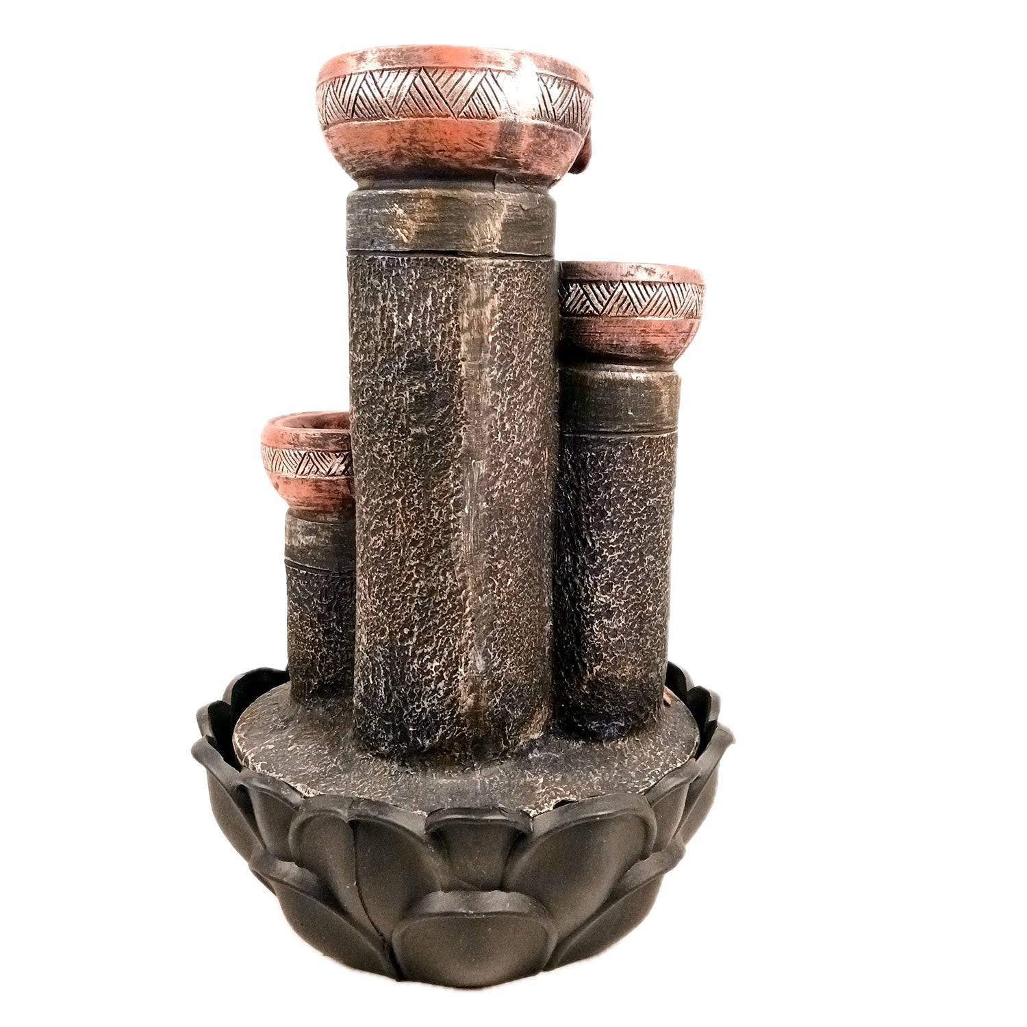 Table Top Water Fountain | Indoor Fountains with LED Lights Waterfall  - For Vastu, Table, Office, Living Room, Home Decor & Gifts | Wedding & House Warming Gift - 16 Inch - Apkamart #Style_Design 1
