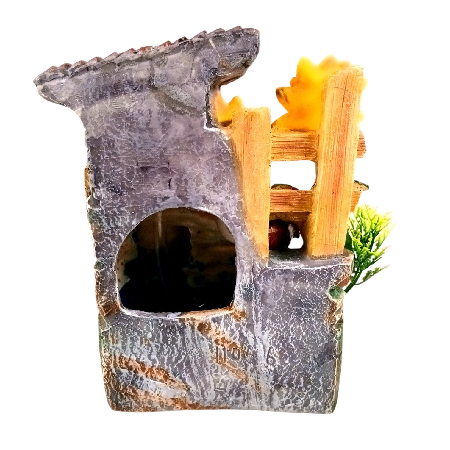 Indoor Water Fountain with LED Lights | Decoration Table Waterfall Cum Showpiece - For Vastu, Table, Office, Living Room, Home Decor | Wedding & House Warming Gift - 10 Inch - Apkamart