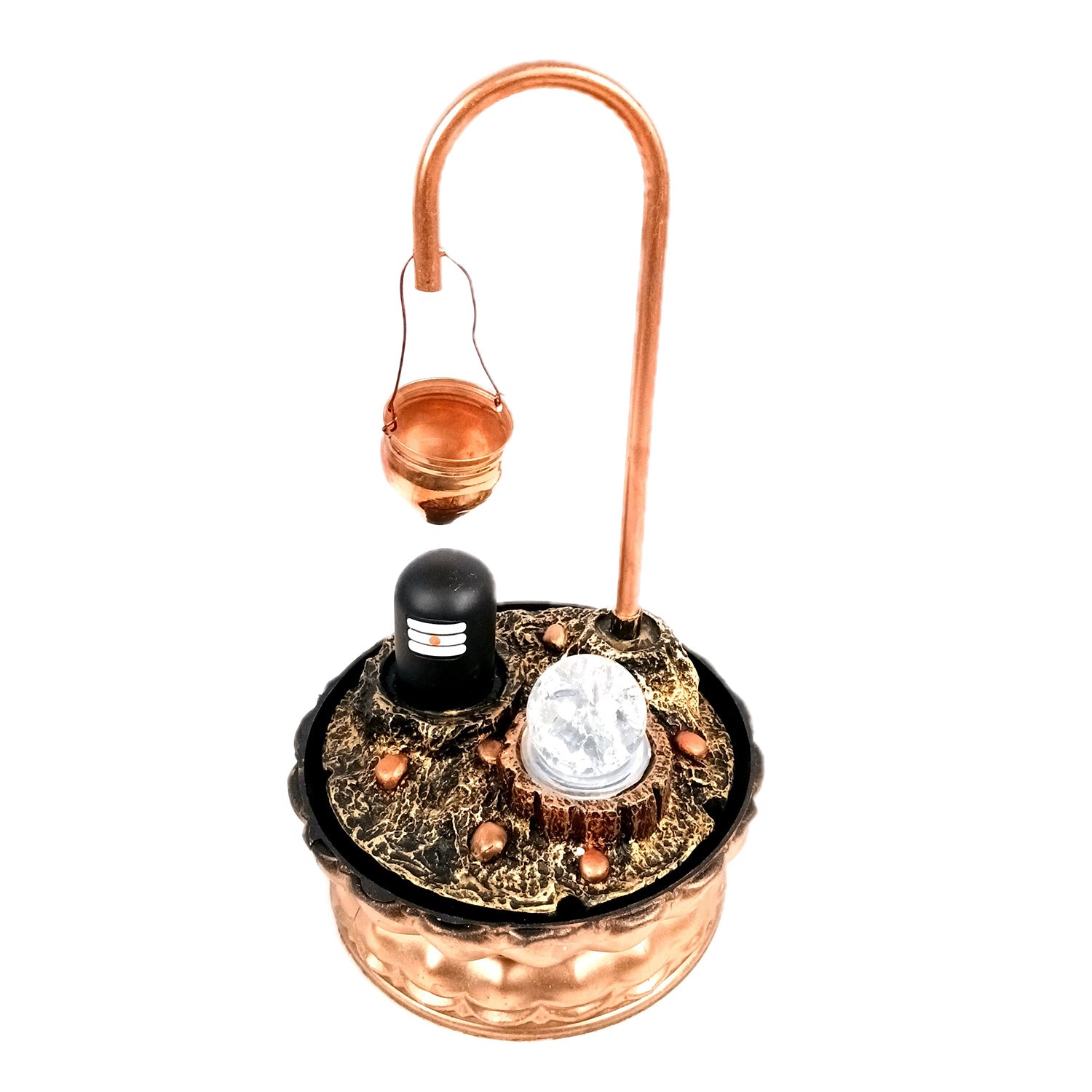 Table Water Fountains with LED Lights | Shiv Parvati Statue with Water Fountain - For Tabletop, Living Room, Garden & Home Decoration - 14 Inch - Apkamart #Style_Design 1