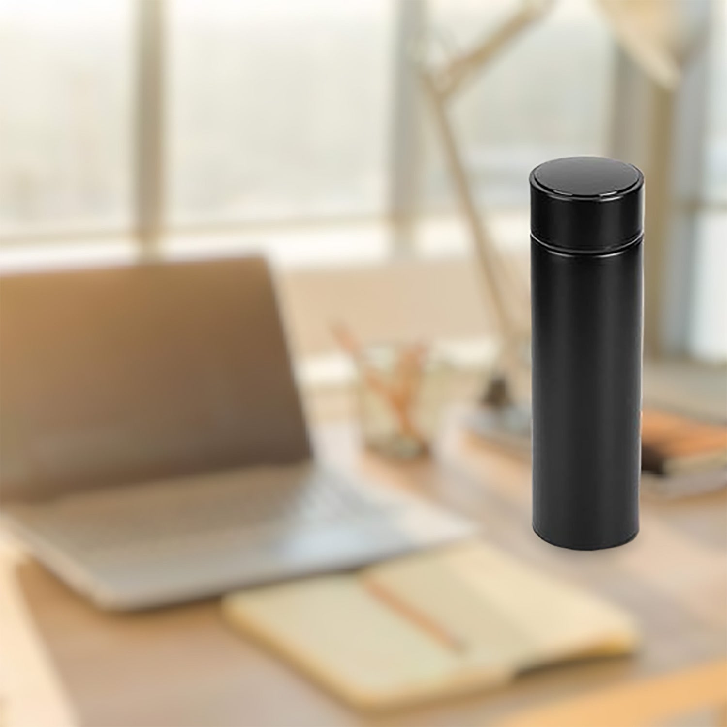 Black Stainless Steel Water Bottle with Temperature Display | Insulated Bottle For Hot and Cold Water - for Kids Birthday & Return Gifts - Apkamart