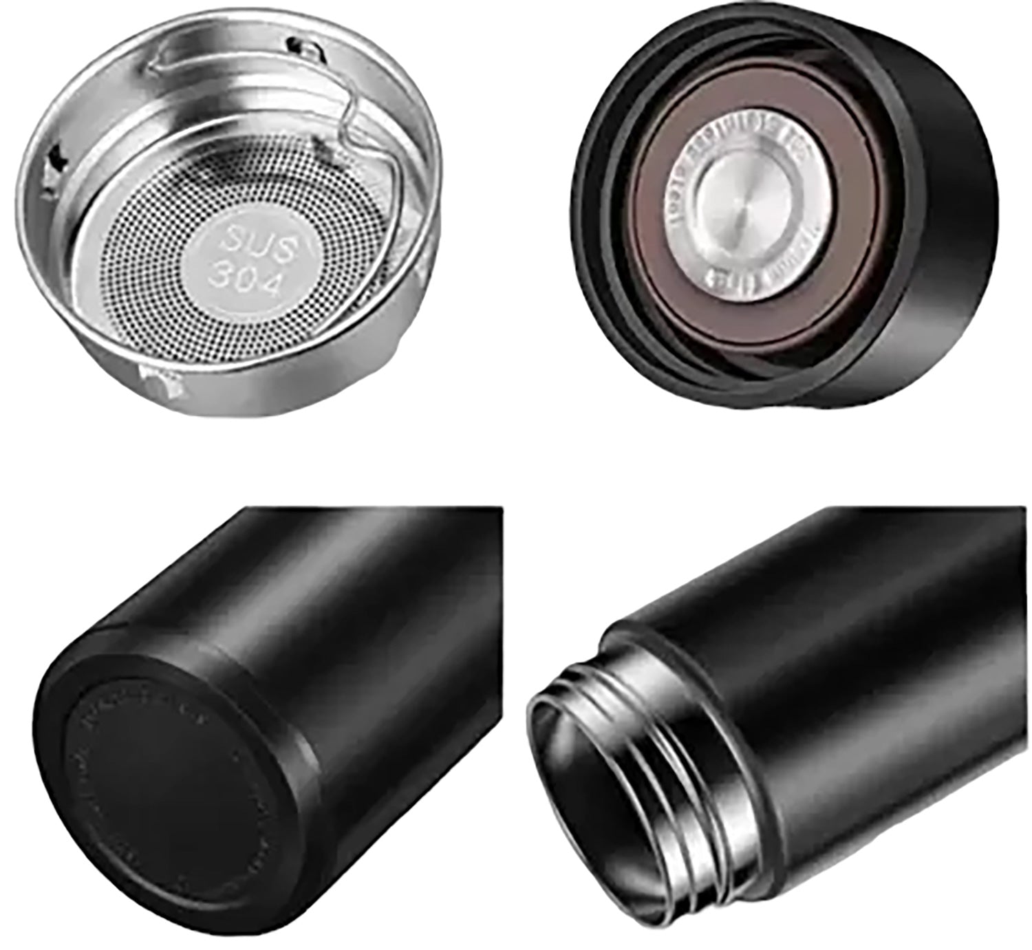 Black Stainless Steel Water Bottle with Temperature Display | Insulated Bottle For Hot and Cold Water - for Kids Birthday & Return Gifts - Apkamart