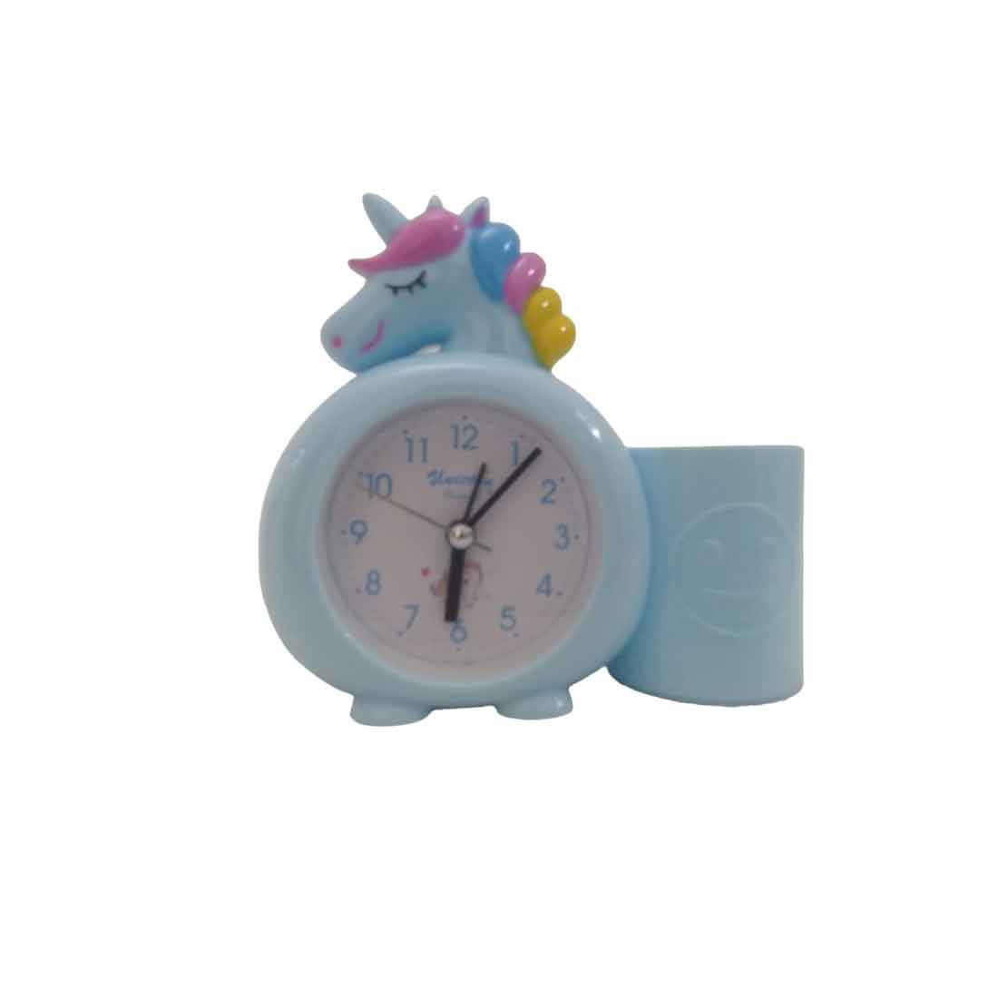 Kids Alarm Clock with Pen Pencil Stand | Unicorn Design Table Alarm Clock - For Kids Room Decor & Birthday Gift - Apkamart