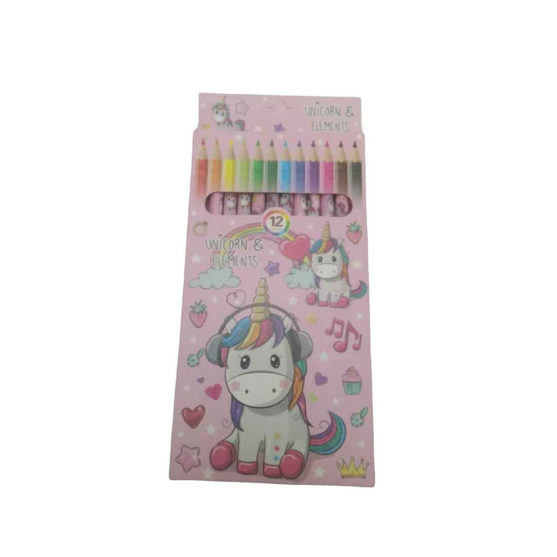 Unicorn Color Pencils- For Kids, School & Birthday Return Gift (Pack of 6) & (Pack of 10) - Apkamart