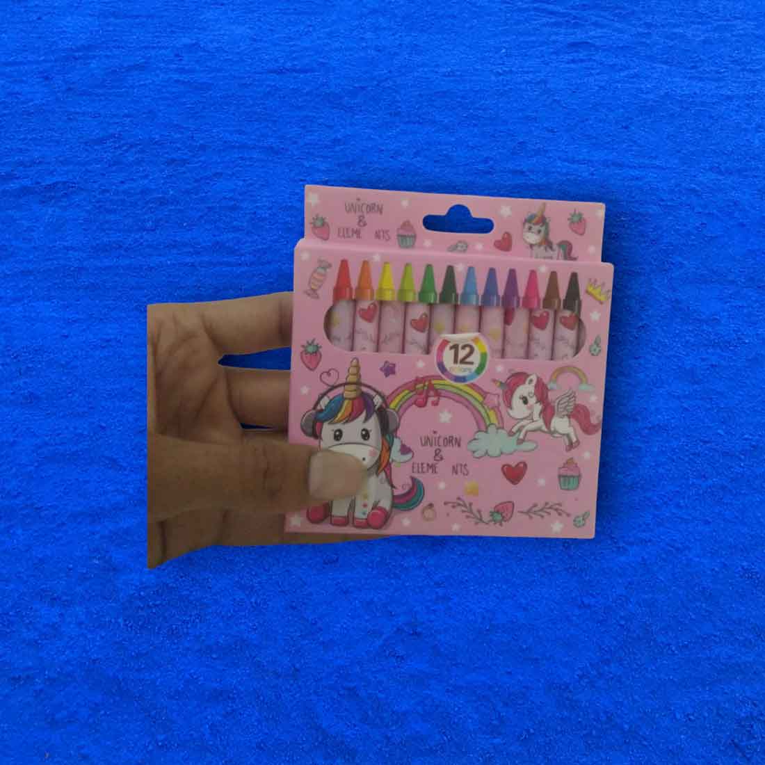 Crayons Set - for Kids | Birthday Return Gift for Kids (Unicorn) - Multicolor (Pack of 12) - Apkamart