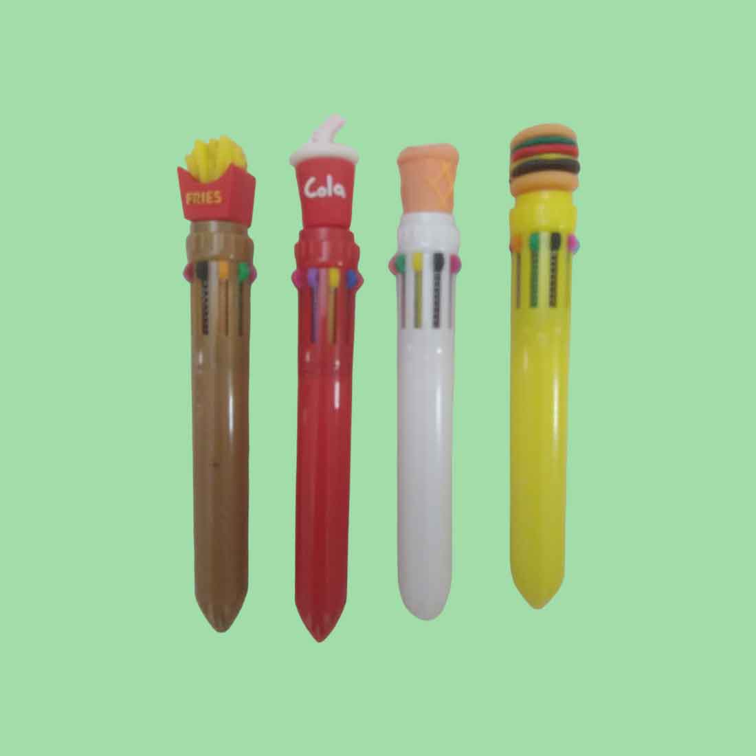 Lead Pencil with Playful Burger, French Fries Topper - For Kids, School & Birthday Return Gift (Pack of 10) - Apkamart