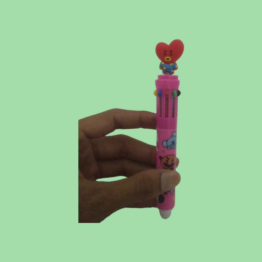 Refill Pen - Multi-Color with Cool Animal & Heart Topper - For Kids, School & Birthday Return Gift (Pack of 6) - Apkamart