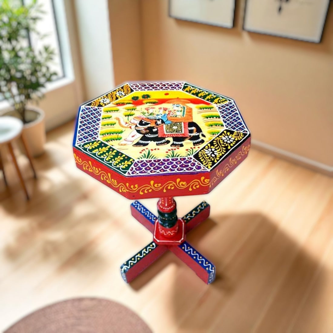 Side Table | Wooden End Tables Cum Stool - for Keeping Lamp, Vases & Plants | Small Stools - for Sitting, Bedside, Home Decor, Corners, Sofa Side Stool, Office & Gifts - 15 Inch
