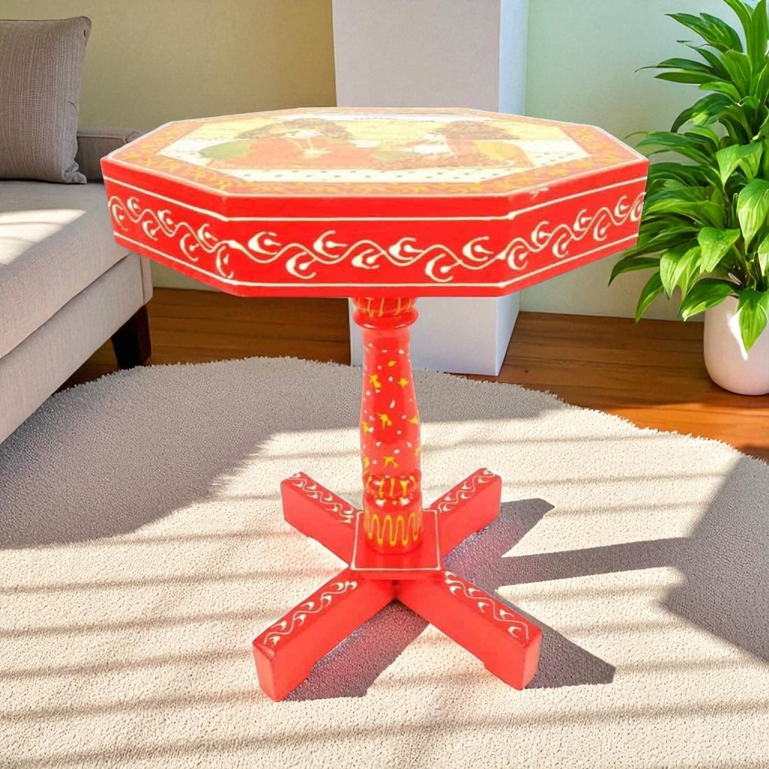 Side Table | Wooden End Tables Cum Stool - for Keeping Lamp, Vases & Plants | Small Stools - for Sitting, Bedside, Home Decor, Corners, Sofa Side Stool, Office & Gifts - 16 inch