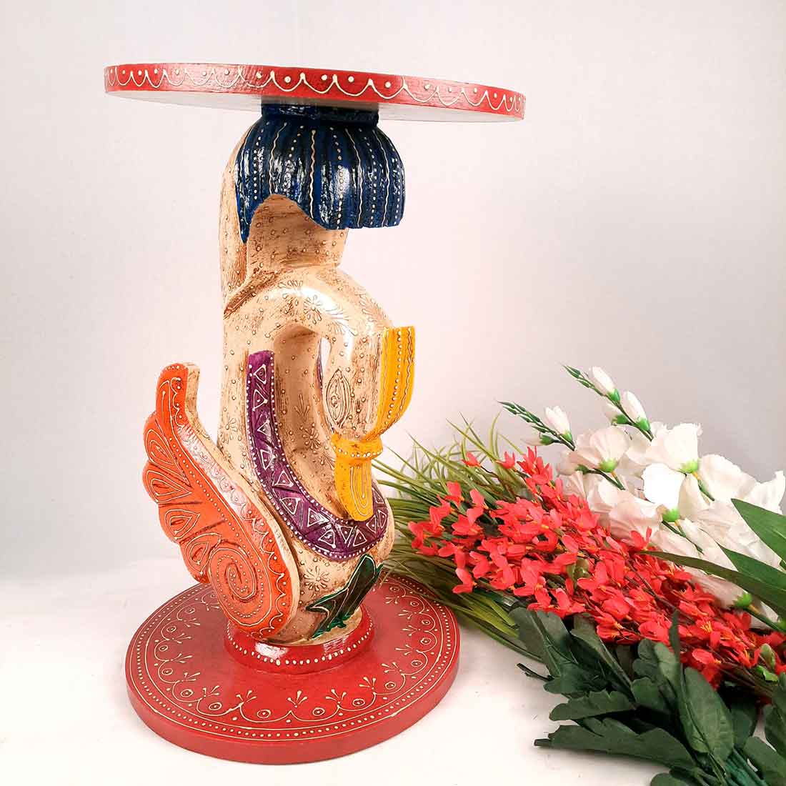 Designer Coffee Table | Side Table for Interiors Decor - 20 Inch- Apkamart #Color_White