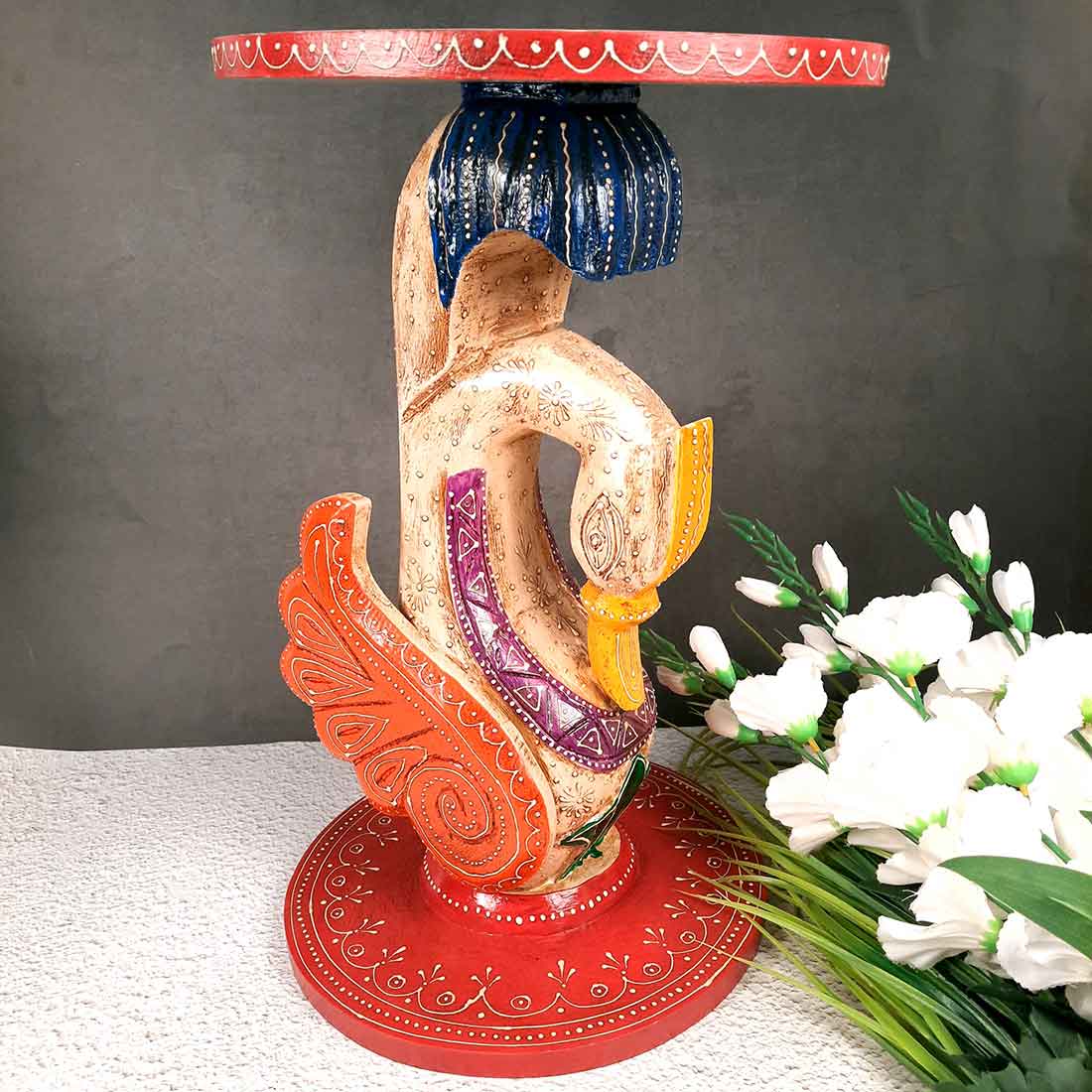 Designer Coffee Table | Side Table for Interiors Decor - 20 Inch- Apkamart #Color_White