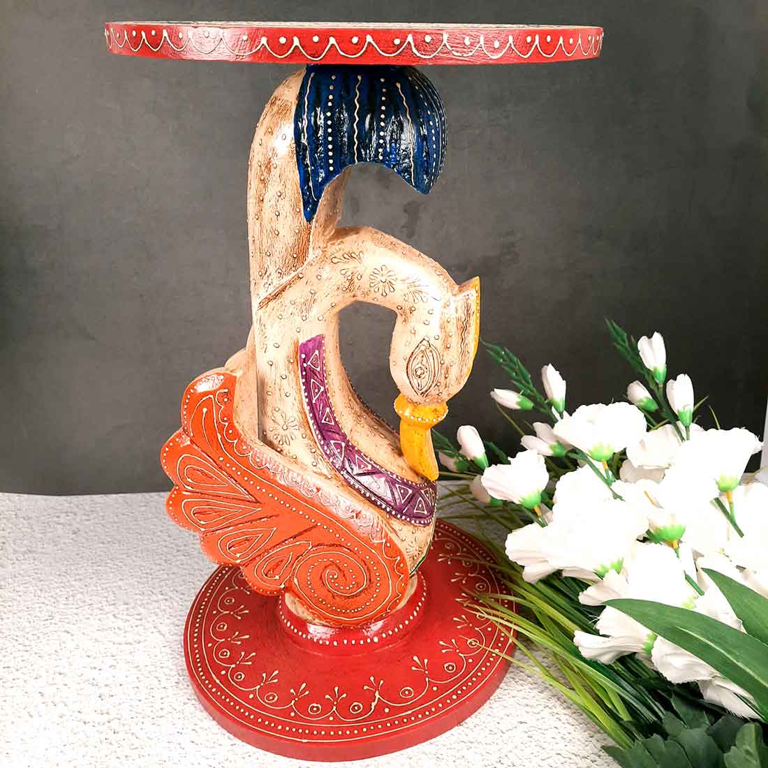 Designer Coffee Table | Side Table for Interiors Decor - 20 Inch- Apkamart #Color_White