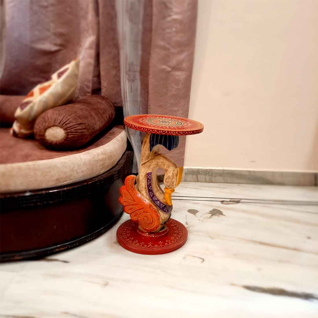 Designer Coffee Table | Side Table for Interiors Decor - 20 Inch- Apkamart #Color_White