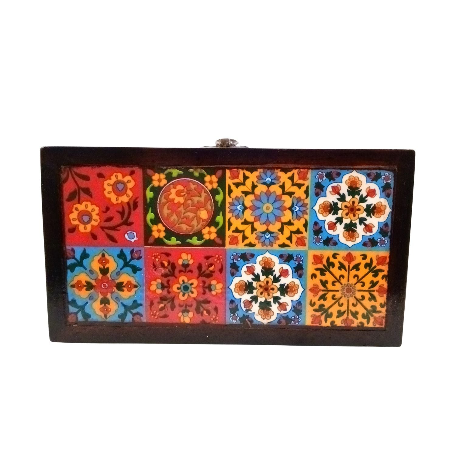 Wooden Jewellery Box with Ceramic Tile – 9 Inch