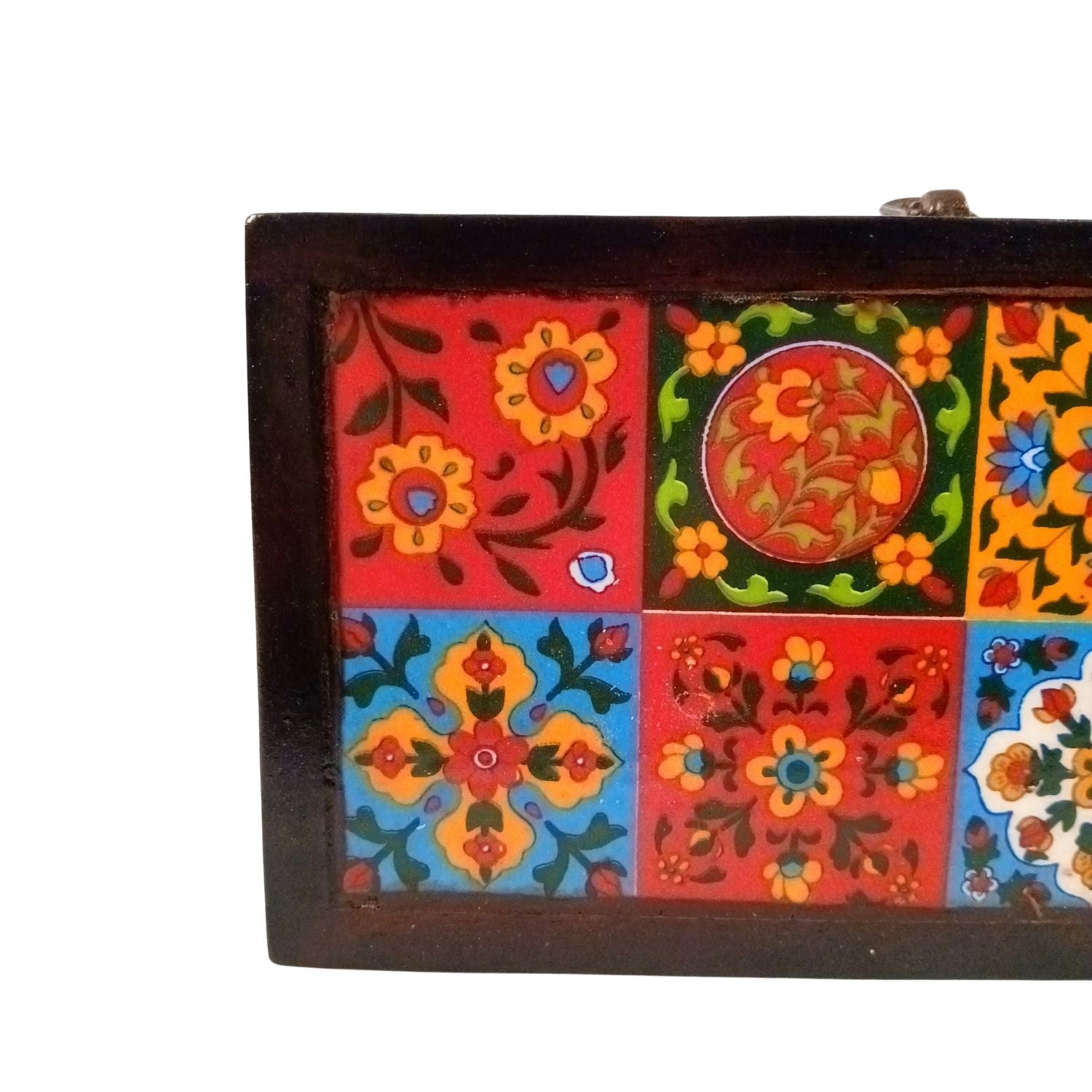 Wooden Jewellery Box with Ceramic Tile – 9 Inch