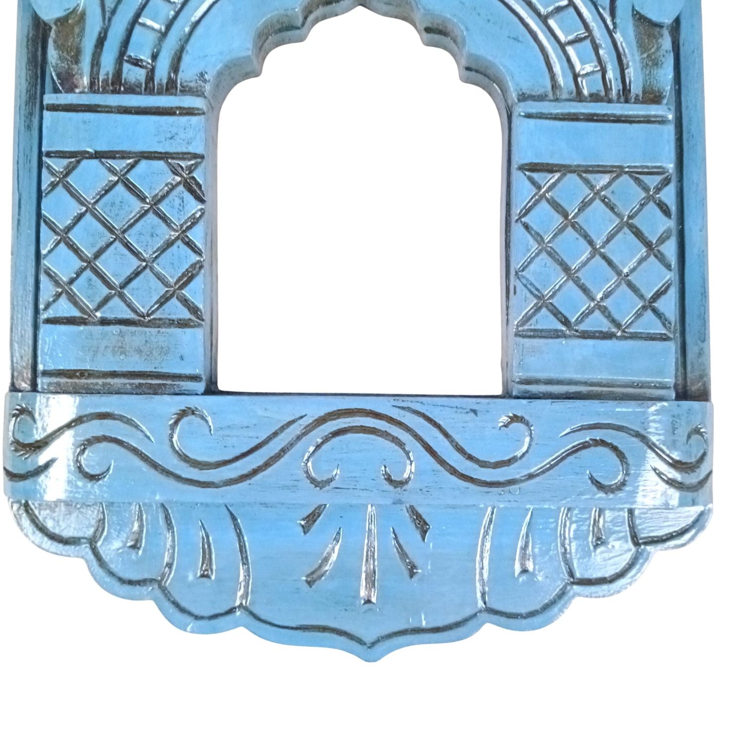 Wooden Jharokha Frame | Rajasthani Wall Decor - 11 inch-Apkamart